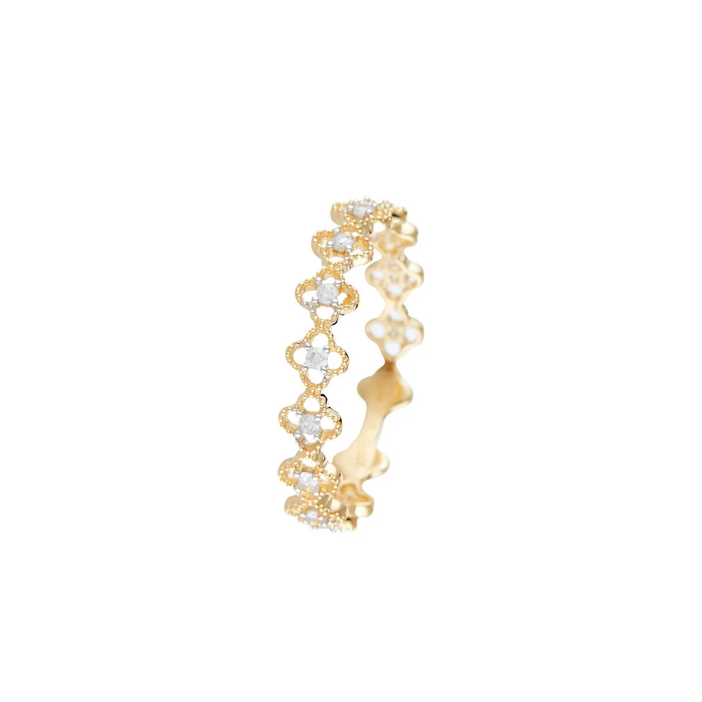 Bague "Alicante" Diamants 0,14/13 - Or Jaune 375/1000 - Image 2
