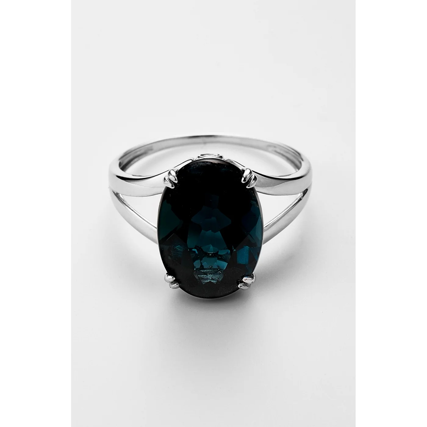 Bague "Pattaya" D0,053/2 & London Topaze Bleue 7,9/1 - Or Blanc 375/1000 - Image 2