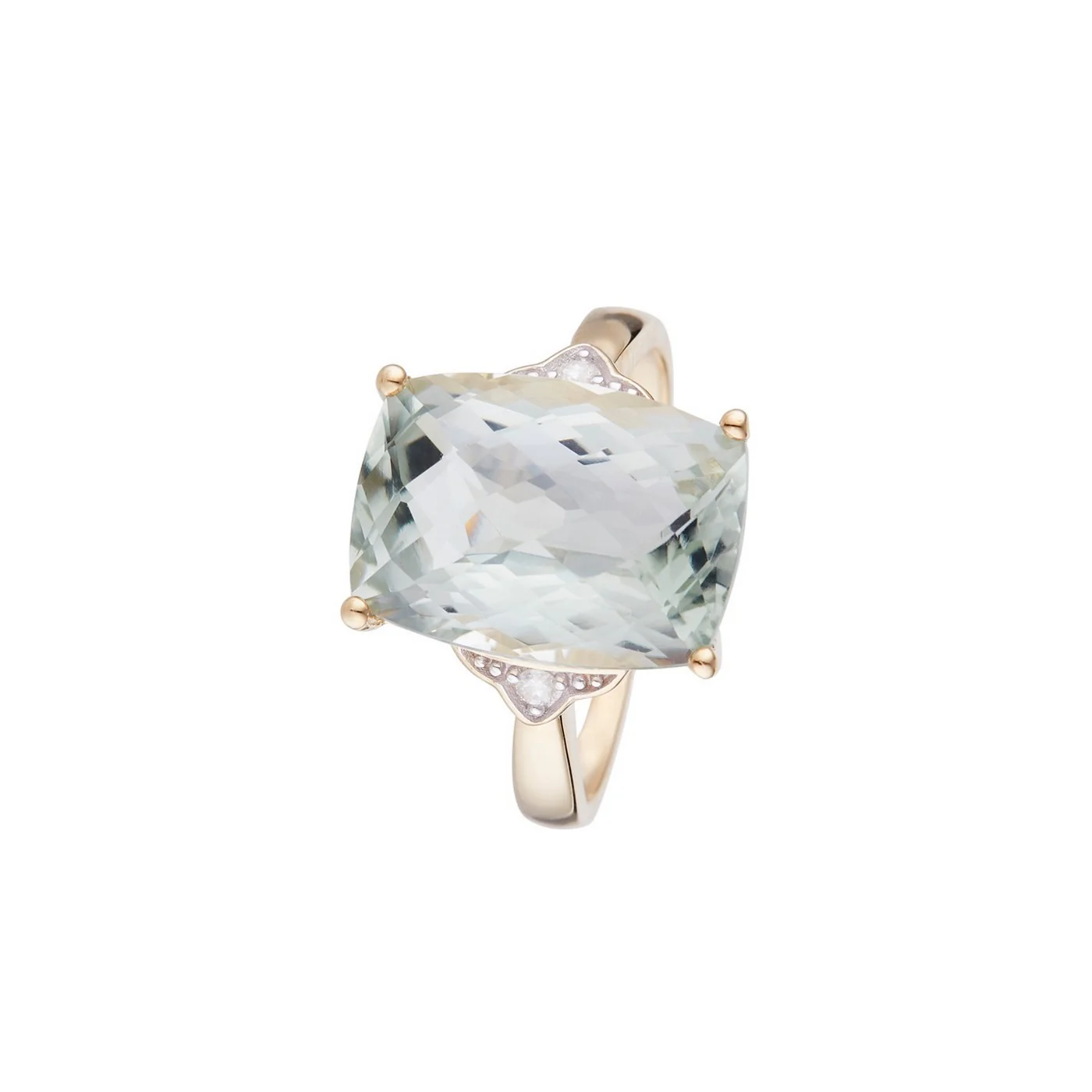Bague "Green Hill" D0,03/2 & Quartz Vert 6,63/1 - Or Jaune 375/1000 - Image 2