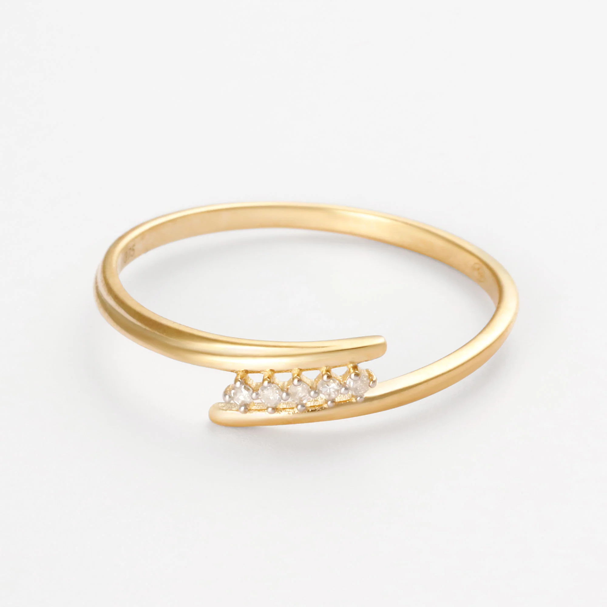Bague "Éclat Harmonieux" Diamants 0,028/5 - Or Jaune 375/1000 - Image 2