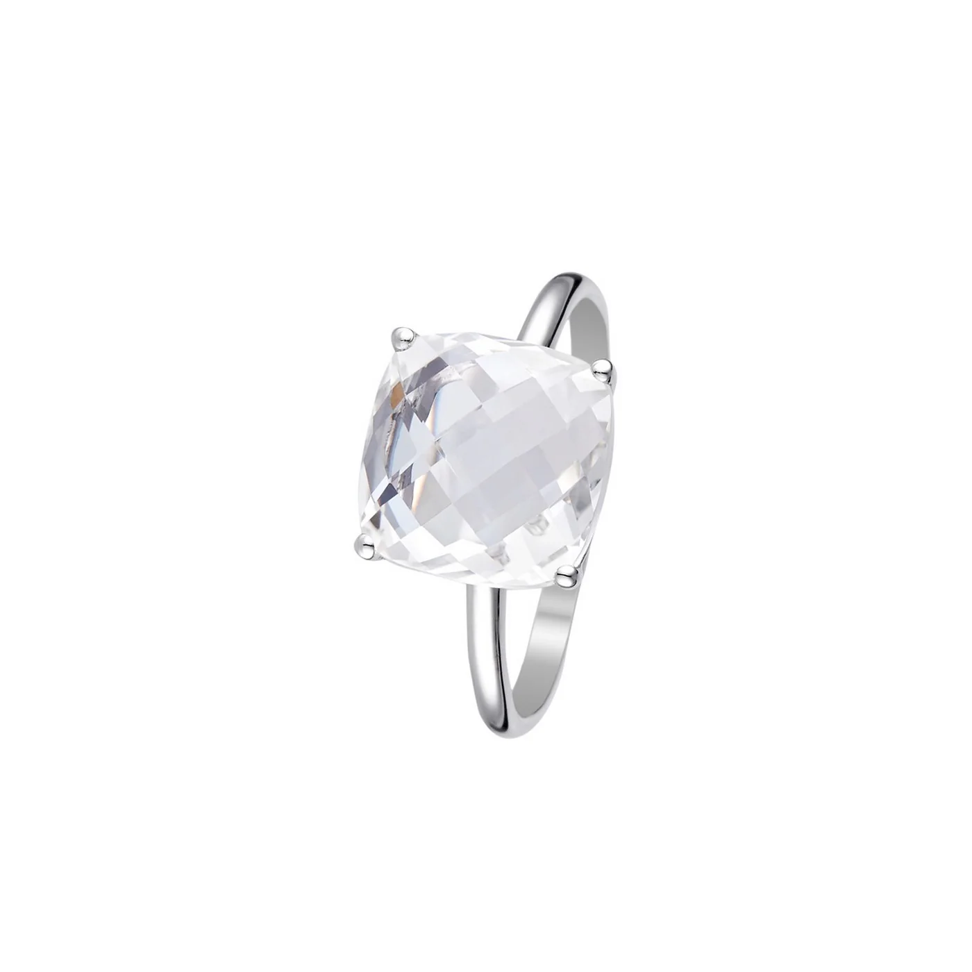 Bague "Amathia" Topaze Blanche 5,5/1 - Or Blanc 375/1000 - Image 3