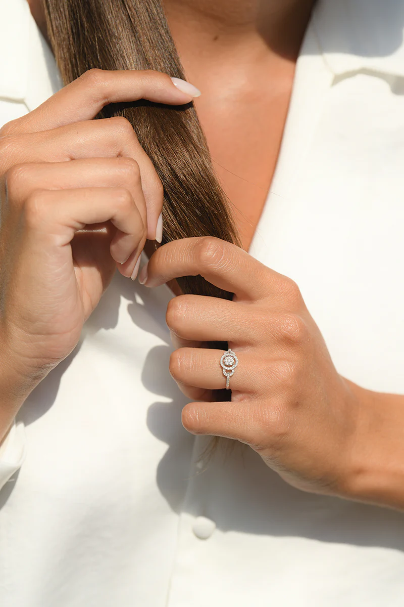 Bague "Infini" Diamants 0,31/51 - Or Blanc 375/1000 - Image 3
