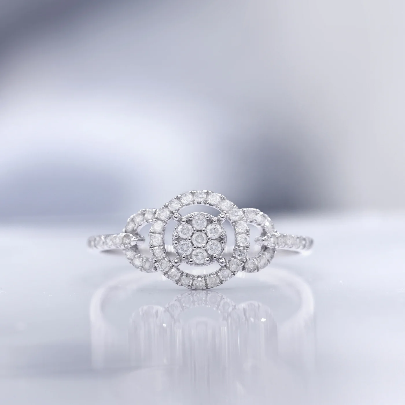 Bague "Infini" Diamants 0,31/51 - Or Blanc 375/1000 - Image 4