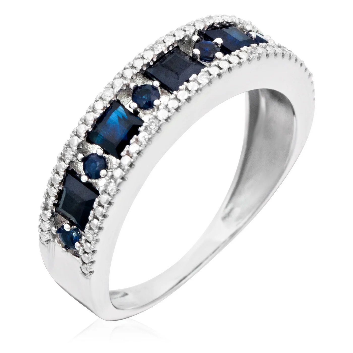 Bague "Surat" D 0,05/14 Sa 1,35/11 - Or Blanc 375/1000 - Image 2