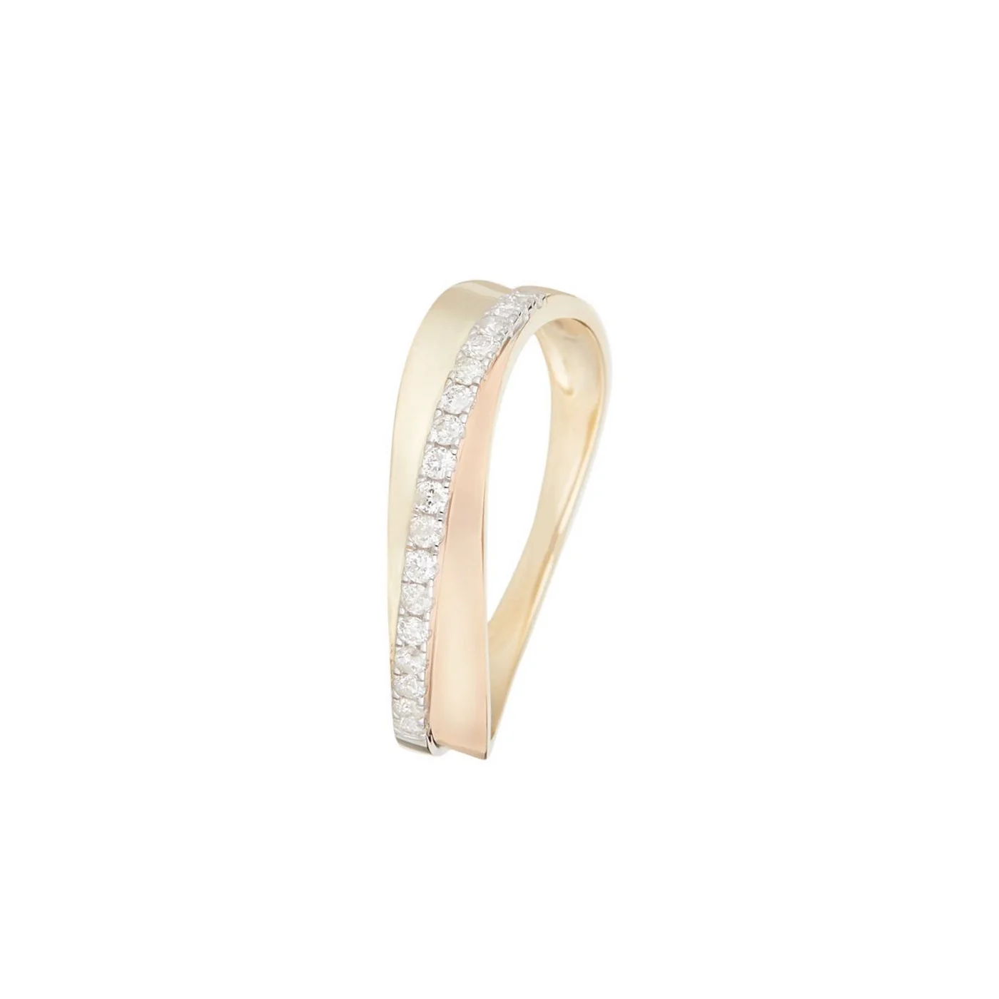 Bague "Sydney" D 0,16/17 - Or Bicolore 375/1000 - Image 2