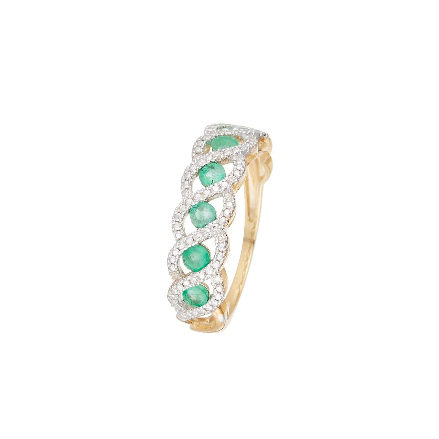 Bague "Green Tarlac" D 0,056/16 Em 0,72/6 - Or Jaune 375/1000 - Image 2