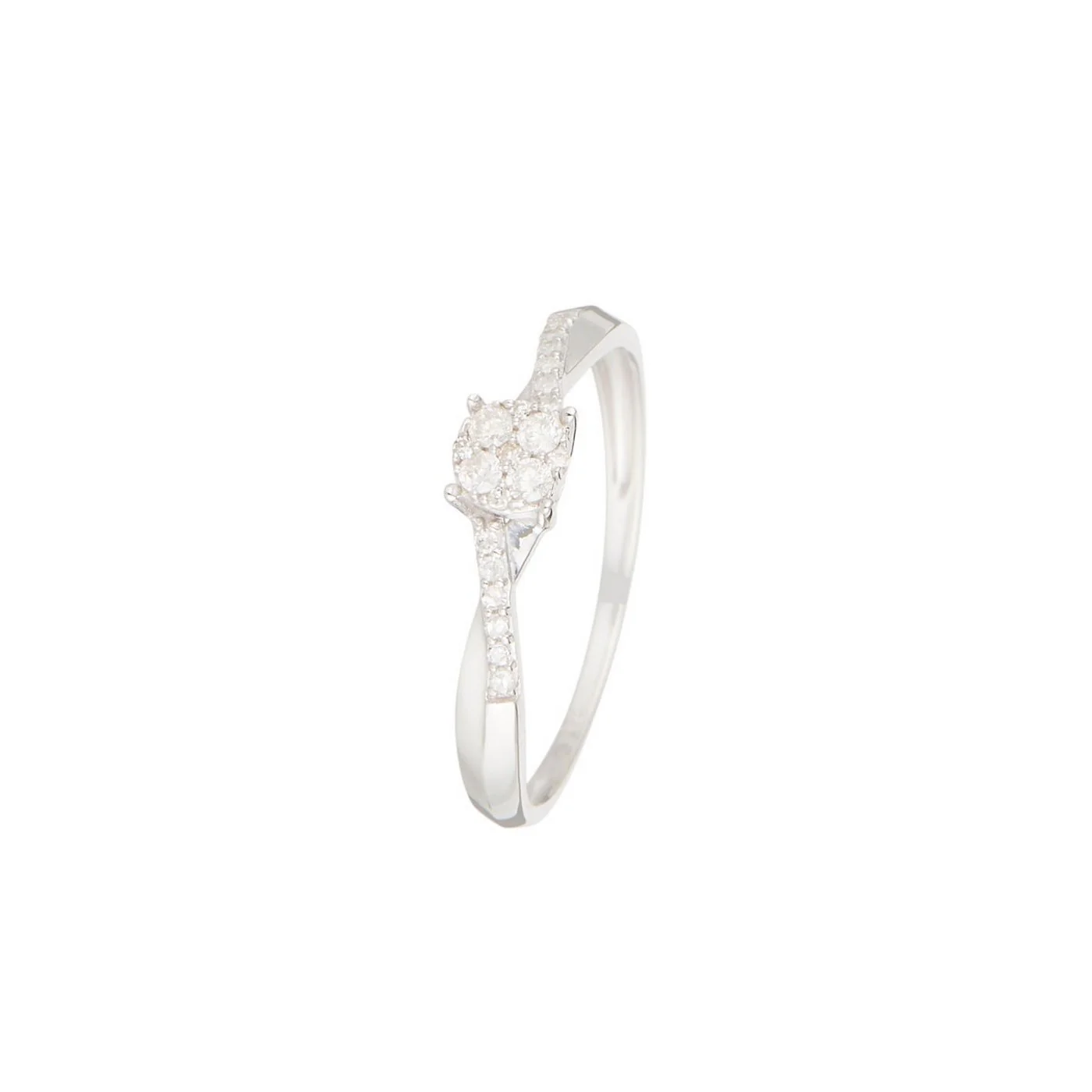 Bague "Lismore" D 0,16/21 - Or Blanc 375/1000 - Image 2