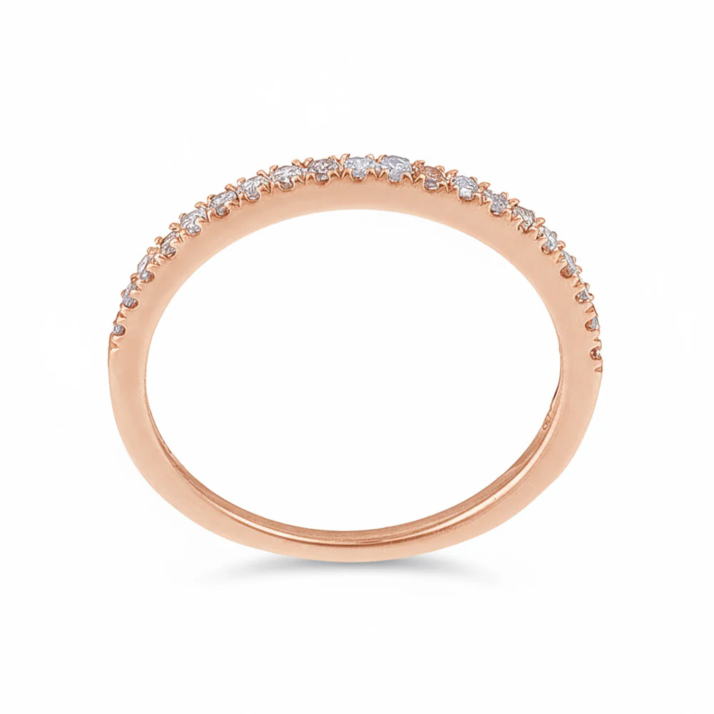 Bague "Alliance Délice" Diamants 0,16/20 - Or Rose 375/1000 - Image 2