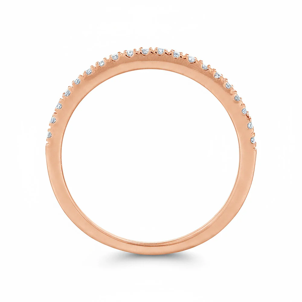 Bague "Alliance Délice" Diamants 0,16/20 - Or Rose 375/1000 - Image 3