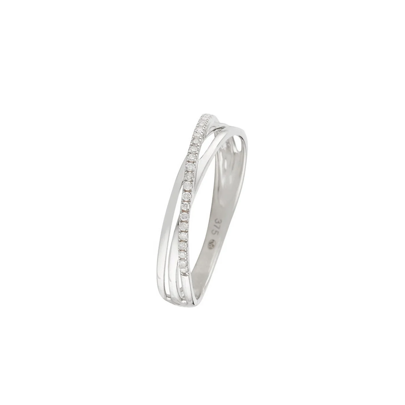 Bague "Kudai" D 0,269/17 - Or Blanc 375/1000 - Image 2