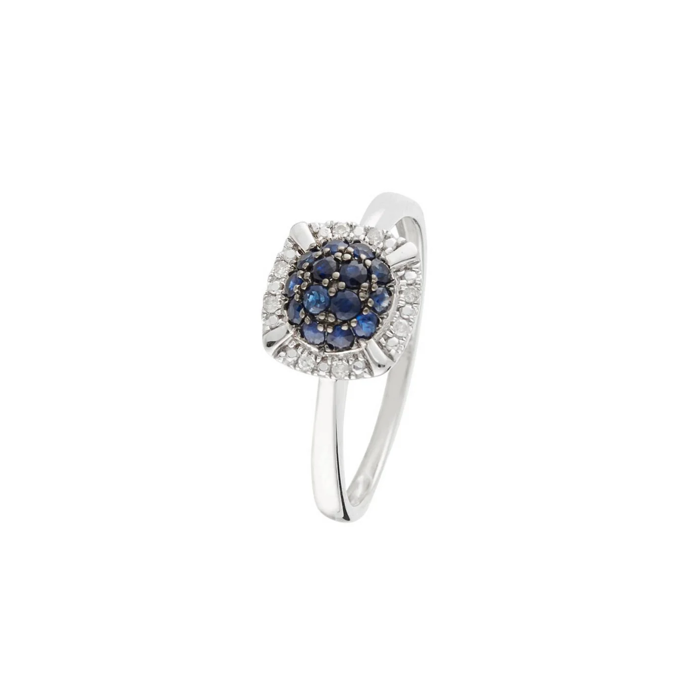 Bague "Banjar" D 0,036/8 Saphir 0,532/14 - Or Blanc 375/1000 - Image 2
