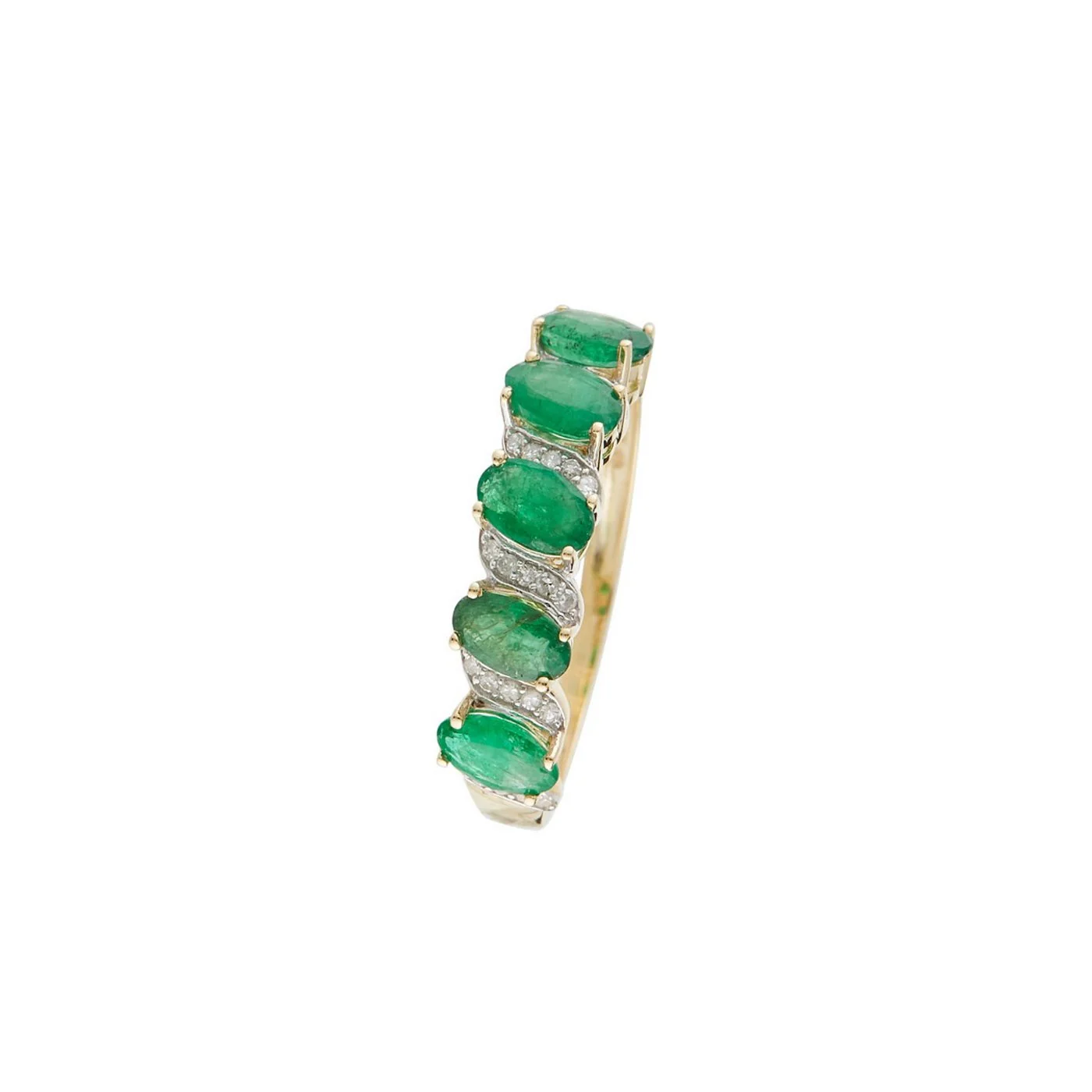 Bague "Sambava" D 0,105/30 Emeraude 0,38/5 - Or Jaune 375/1000 - Image 2