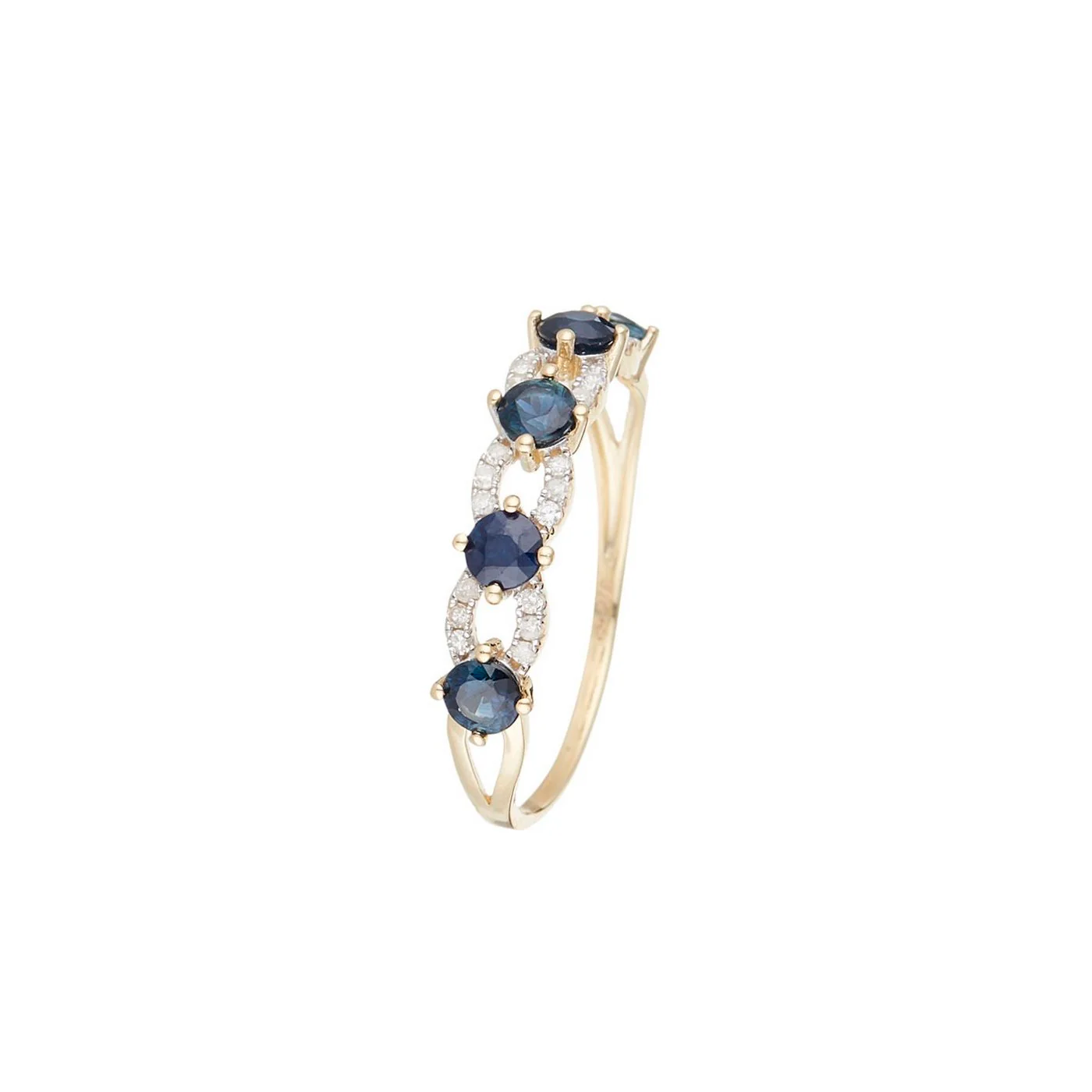 Bague "Katu" D 0,108/24 Saphir 0,18/5 - Or Jaune 375/1000 - Image 2