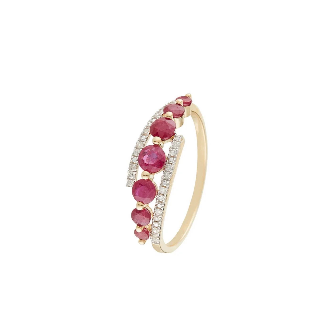 Bague "Bran" D 0,08/24 Rubis 1,05/7 - Or Jaune 375/1000 - Image 5