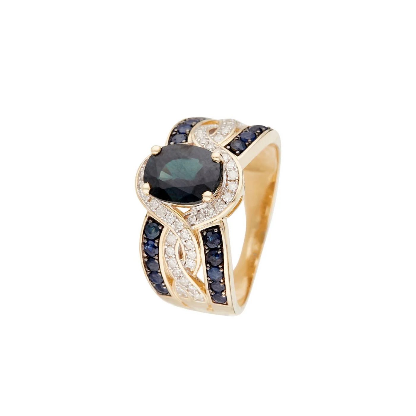 Bague "Dakan" D 0,27/50 Saphir 2,69/21 - Or Jaune 375/1000 - Image 2