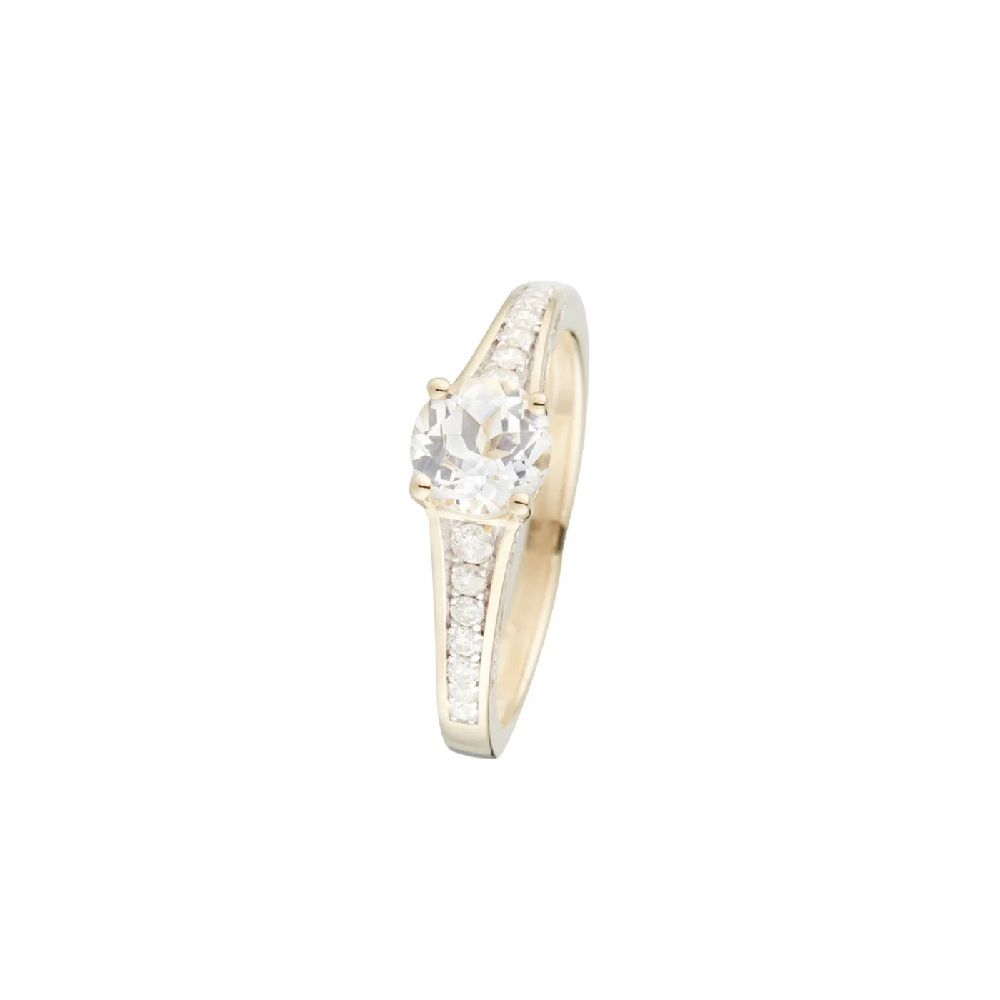 Bague "Kriva" D 0,21/40 White Topaze 1,43/1 - Or Jaune 375/1000 - Image 2