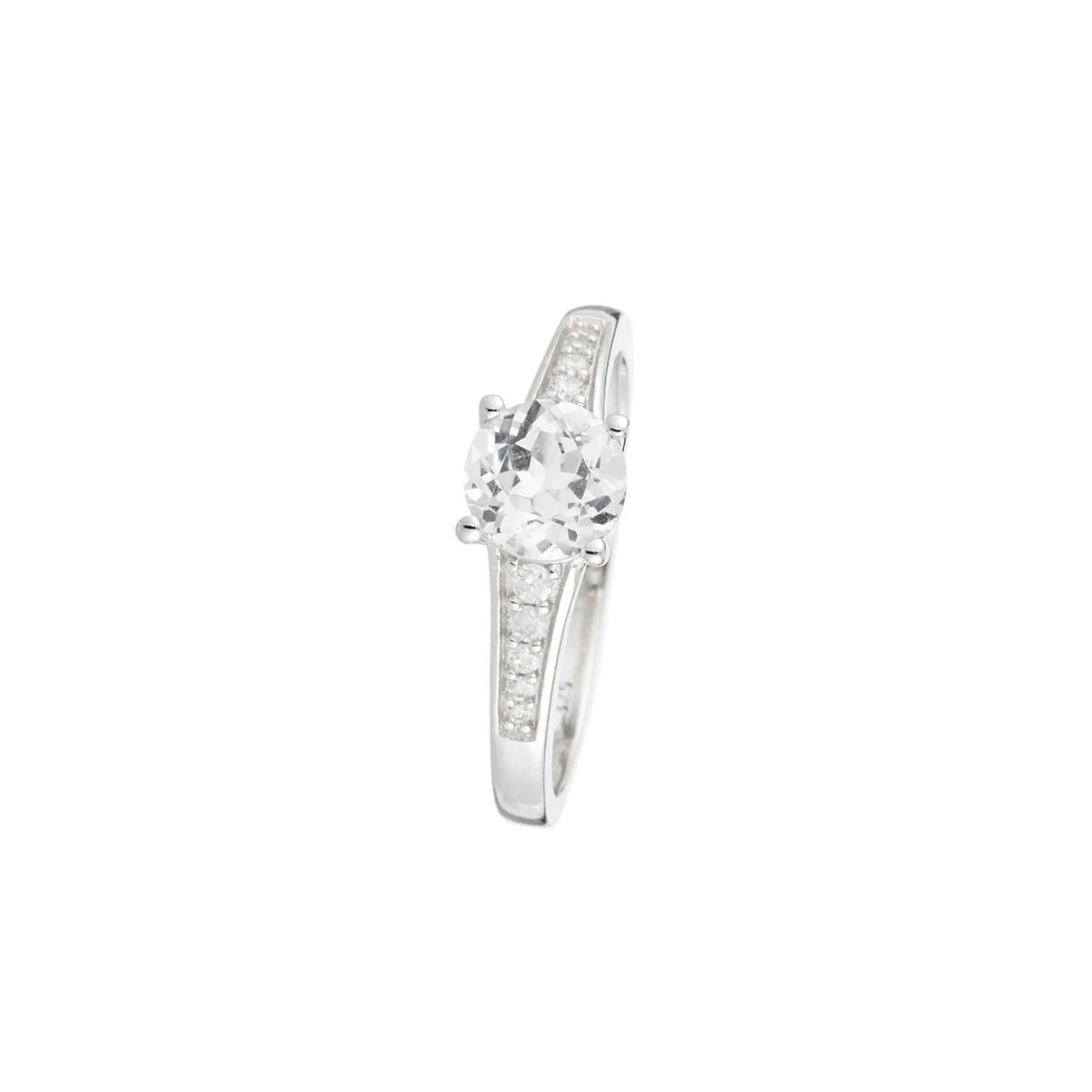 Bague "Sirana" D 0,106/10 White Topaze 1,55/1 - Or Blanc 375/1000 - Image 2