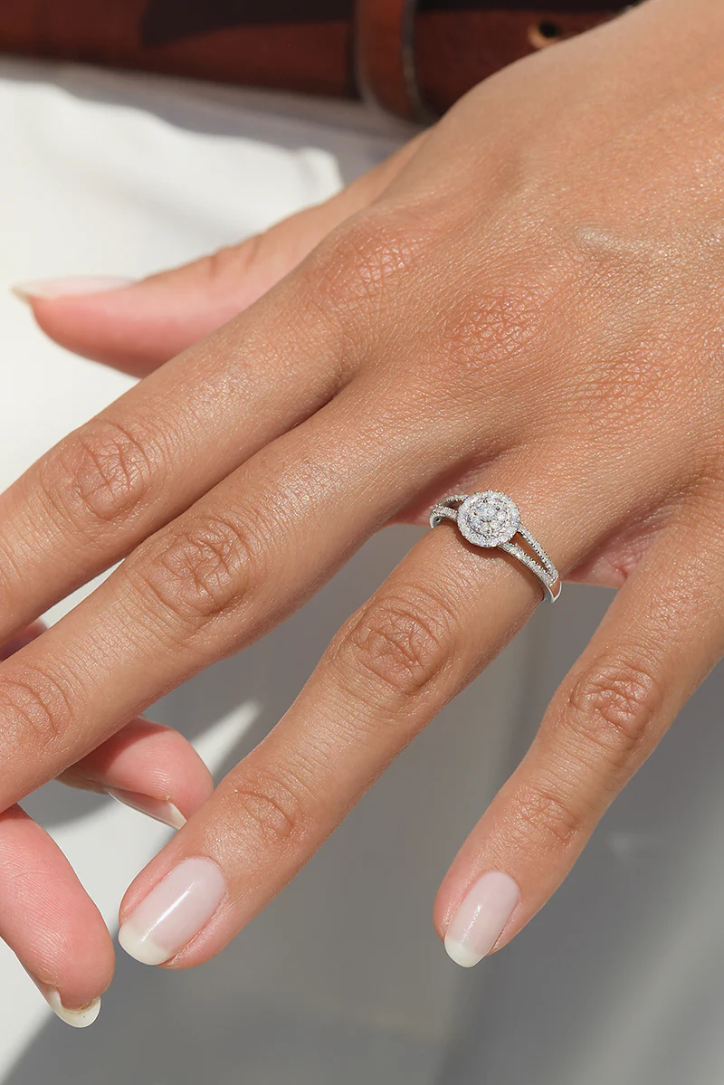 Bague "Jaya" D 0,482/61 - Or Blanc 375/1000 - Image 2