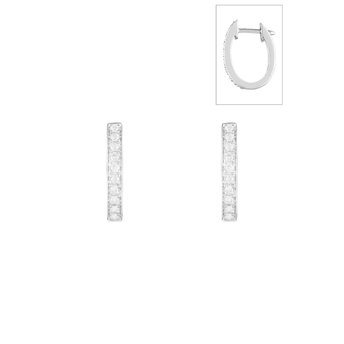Boucles D'Oreilles "Pure Seduction" Diamants 0,20/20 - Or Blanc 375/1000 - Image 2