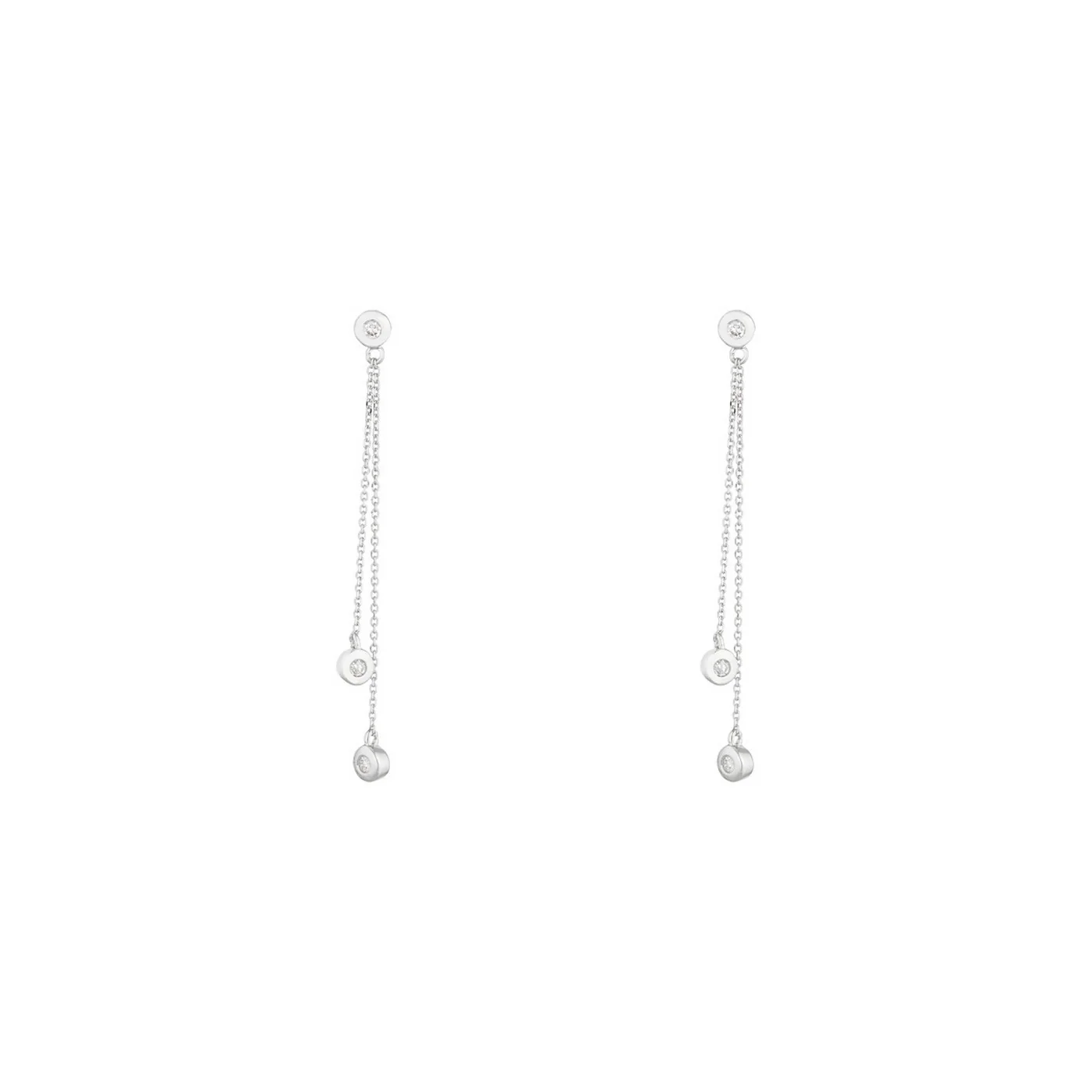 Boucles D'Oreilles "Planer Sur Ton Cœur" Diamants 0,09/6 - Or Blanc 375/1000 - Image 2