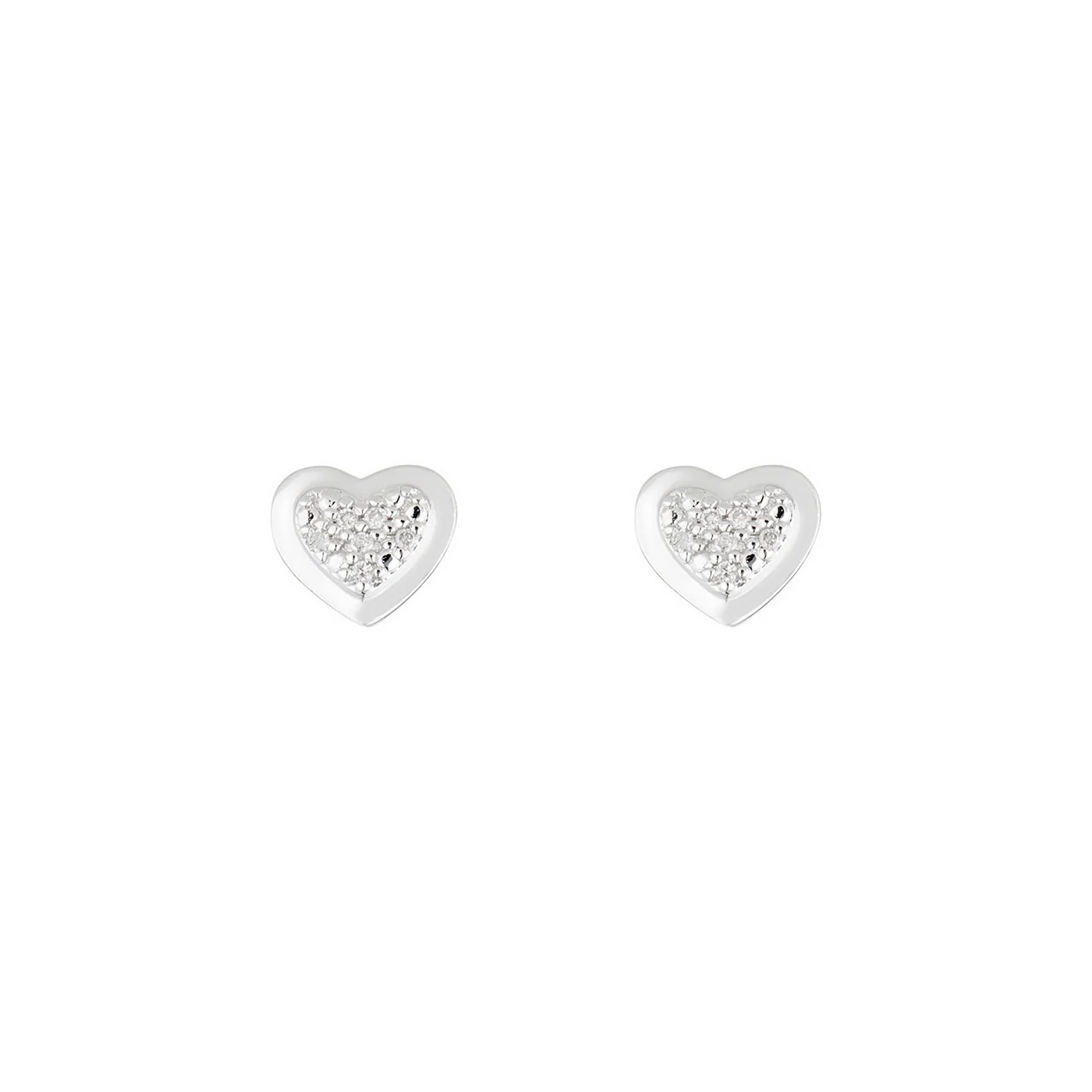 Boucles D'Oreilles "Bébé D'Amour" Diamants 0,04/12 - Or Blanc 375/1000 - Image 2