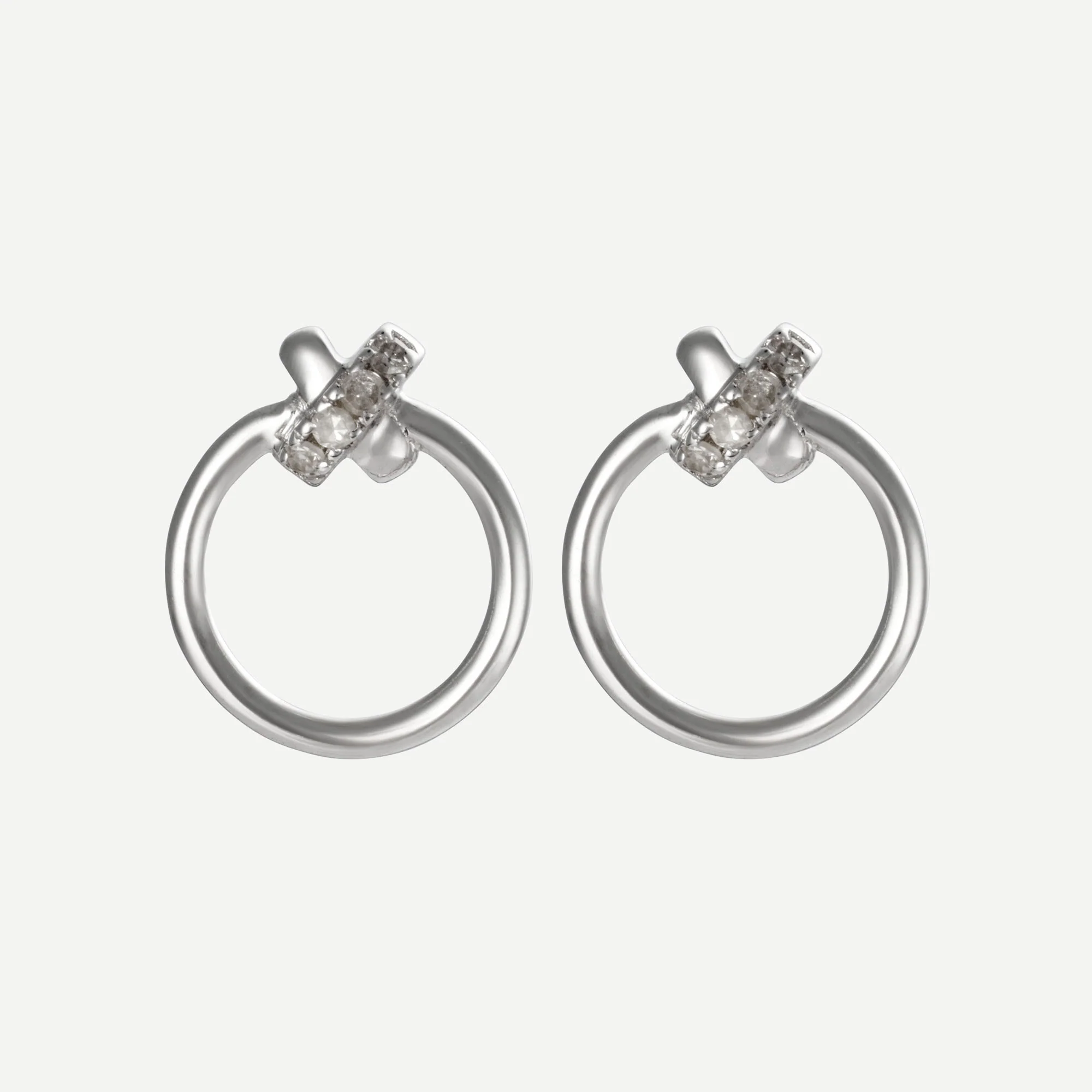 Boucles D'Oreilles "Clair De Lune" Diamants 0,028/8 - Or Blanc 375/1000 - Image 2