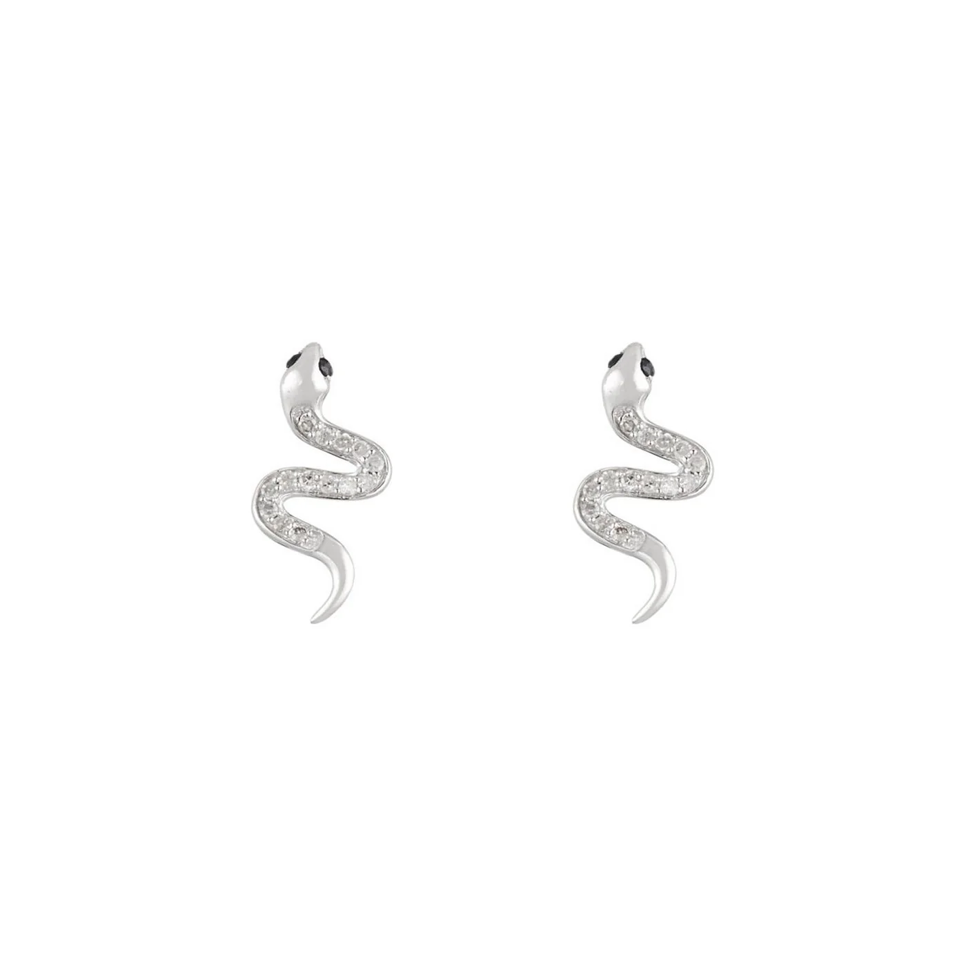 Boucles D'Oreilles "Saly" D 0,14/78 Saphir 0,044/4 - Or Blanc 375/1000 - Image 2