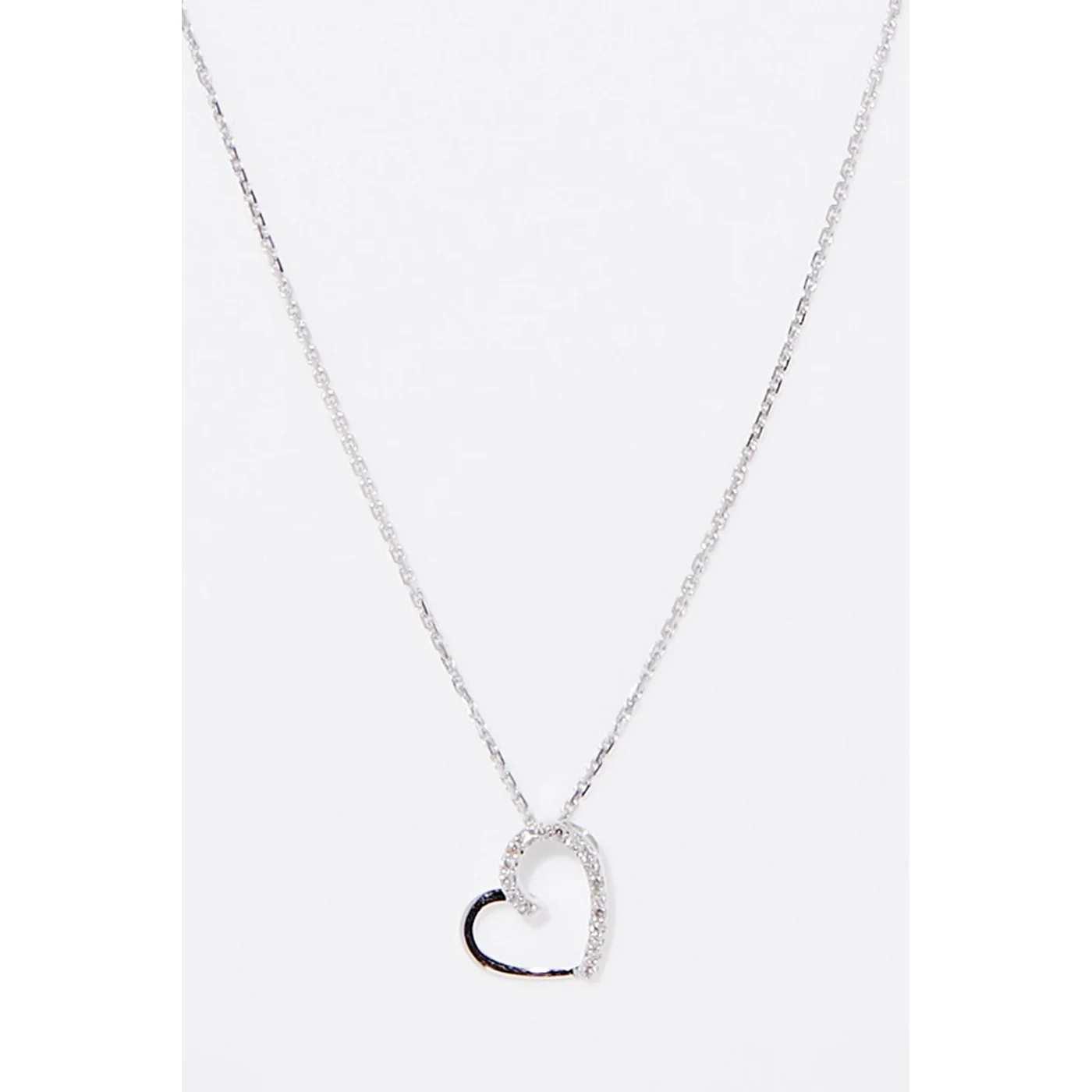 Pendentif "Coeur Précieux" Diamants : 0,05/18 - Or Blanc 375/1000 - Image 3