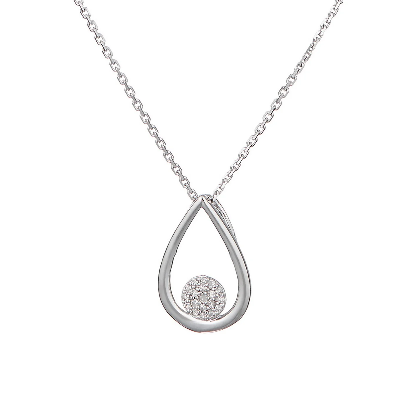 Pendentif "Poire Deluxe" D0,05/19 - Or Blanc 375/1000 - Image 3