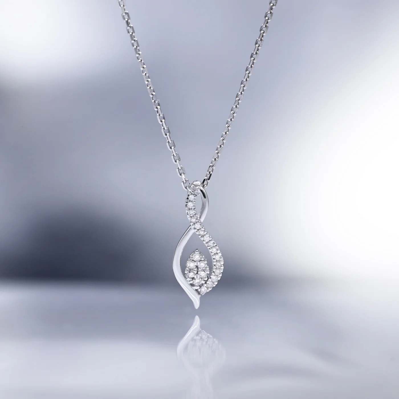 Pendentif "Luna" Diamants 0,07/22 - Or Blanc 375/1000 - Image 2