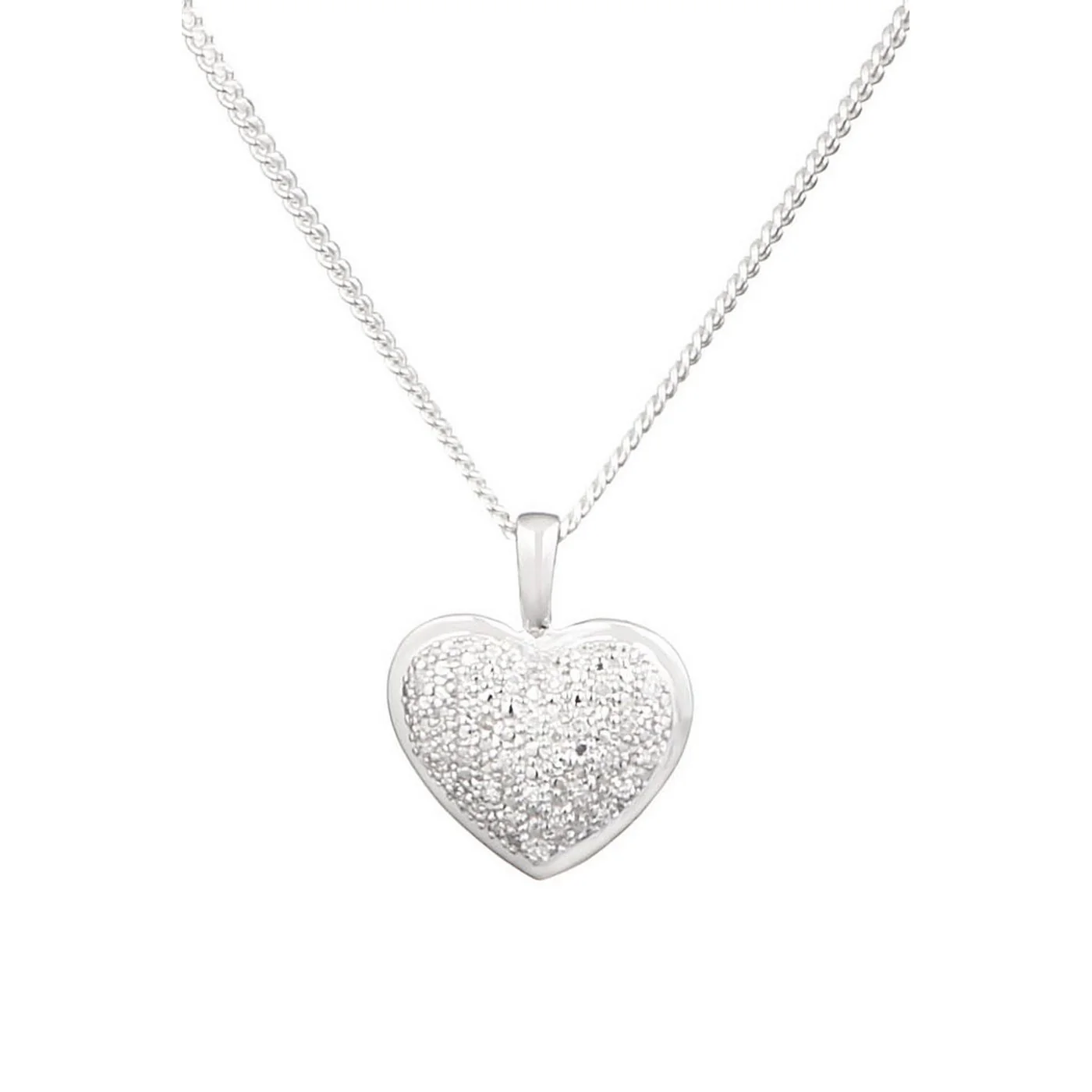 Pendentif Coeur Diamants 0,04/27 - Or Blanc 375/1000 - Image 3