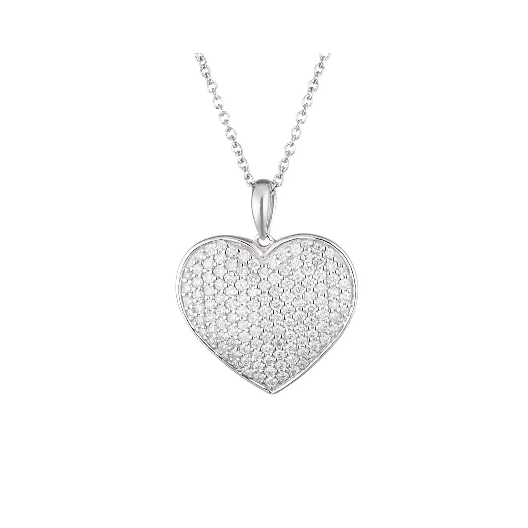 Pendentif "Coeur Précieux" D 0,84/128 - Or Blanc 375/1000 - Image 2