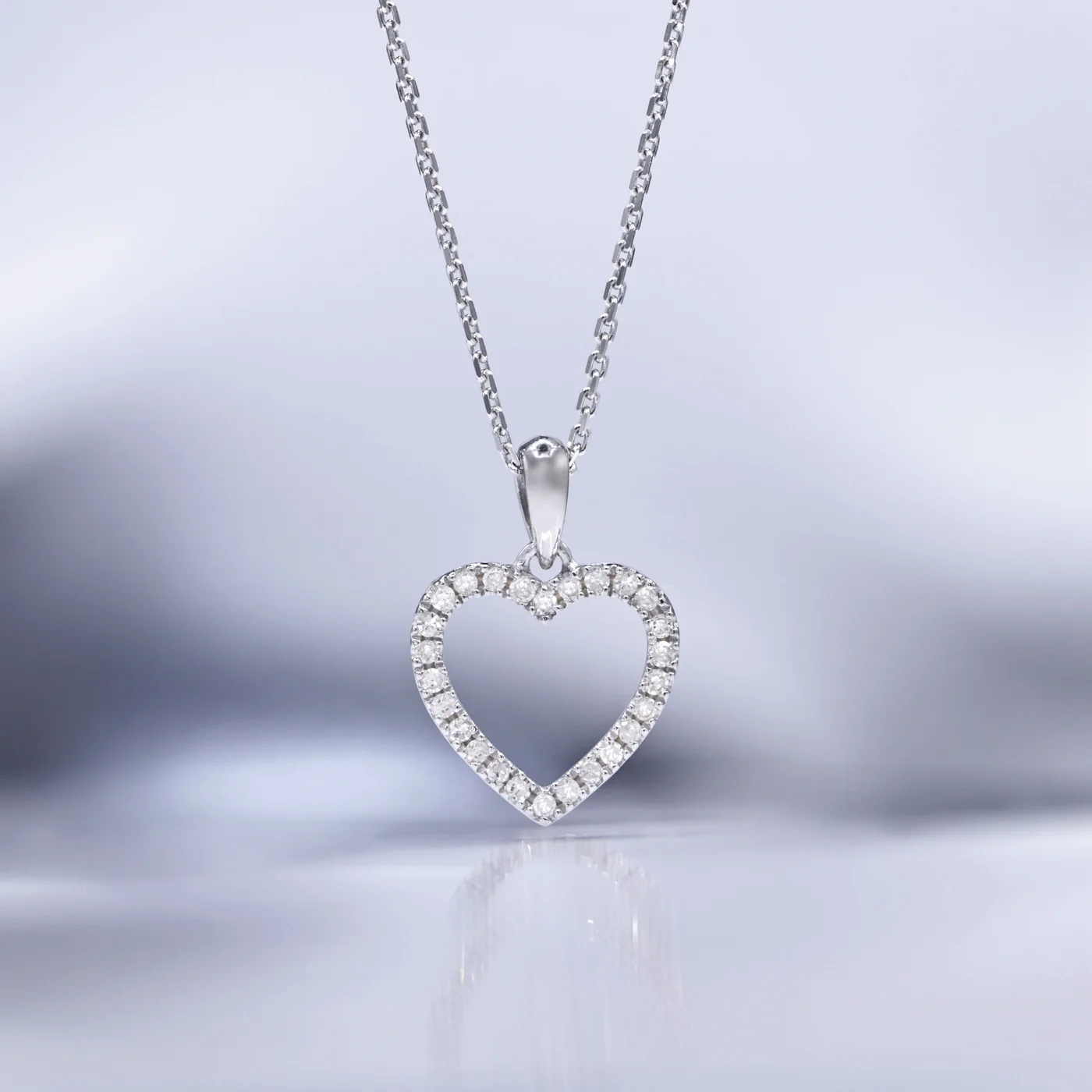 Pendentif "Élue De Ton Coeur" Diamants 0,13/26 - Or Blanc 375/1000 - Image 2