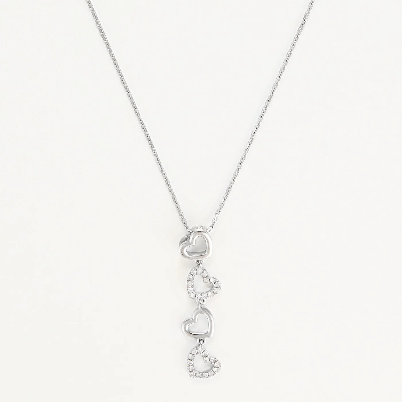 Pendentif "4 Coeurs" Diamants 0,13/28 - Or Blanc 375/1000 - Image 2