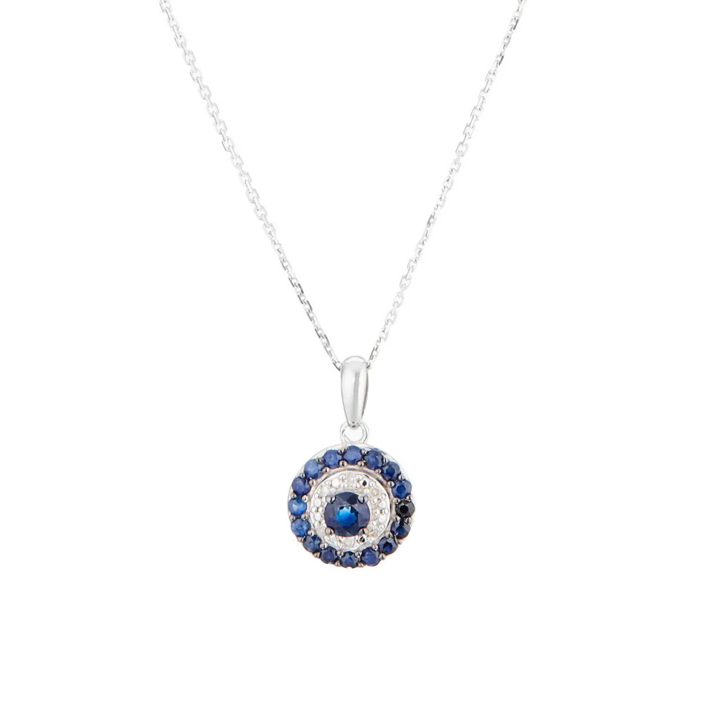 Pendentif "Lukana" D 0,077/14 Saphir 0,778/17 - Or Blanc 375/1000 - Image 2