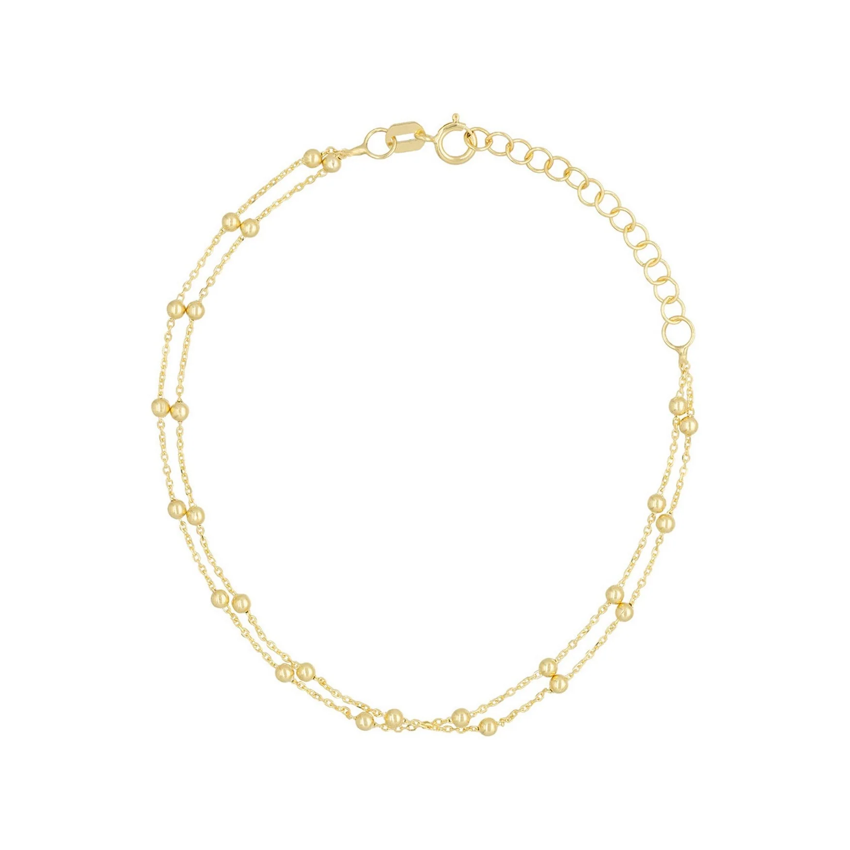 Bracelet Double Chaîne Boules En Or Jaune 375/1000 - Or Jaune 375/1000 - Image 2