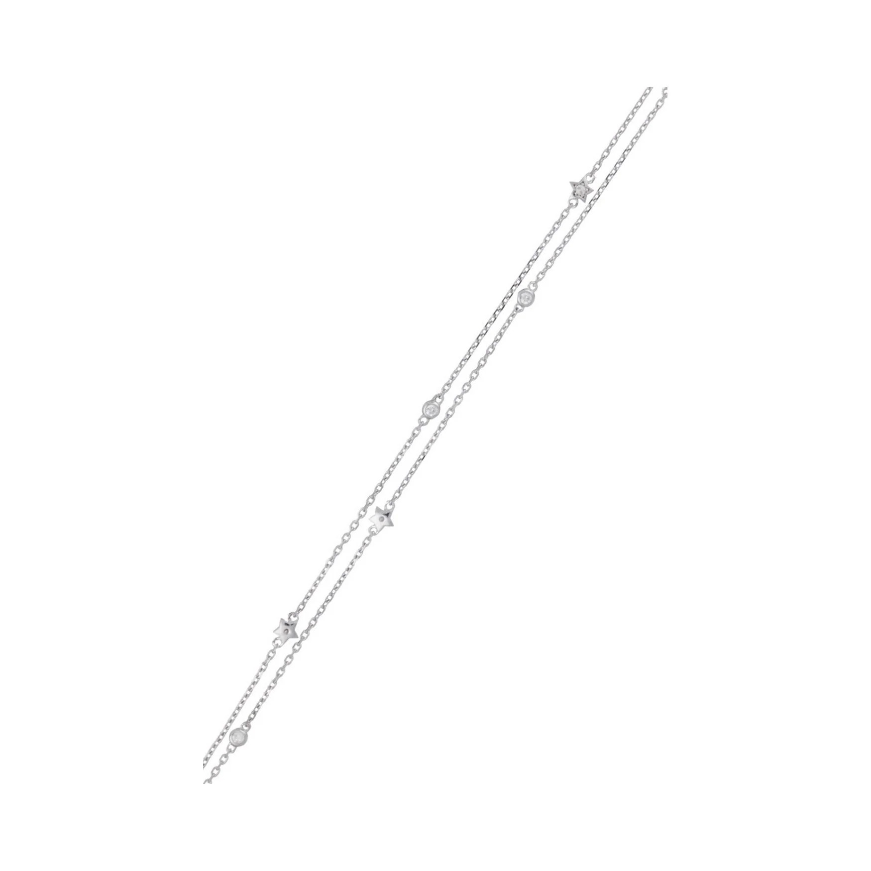 Bracelet "Ligne De Vie" Diamants 0,11/8 - Or Blanc 375/1000 - Image 2