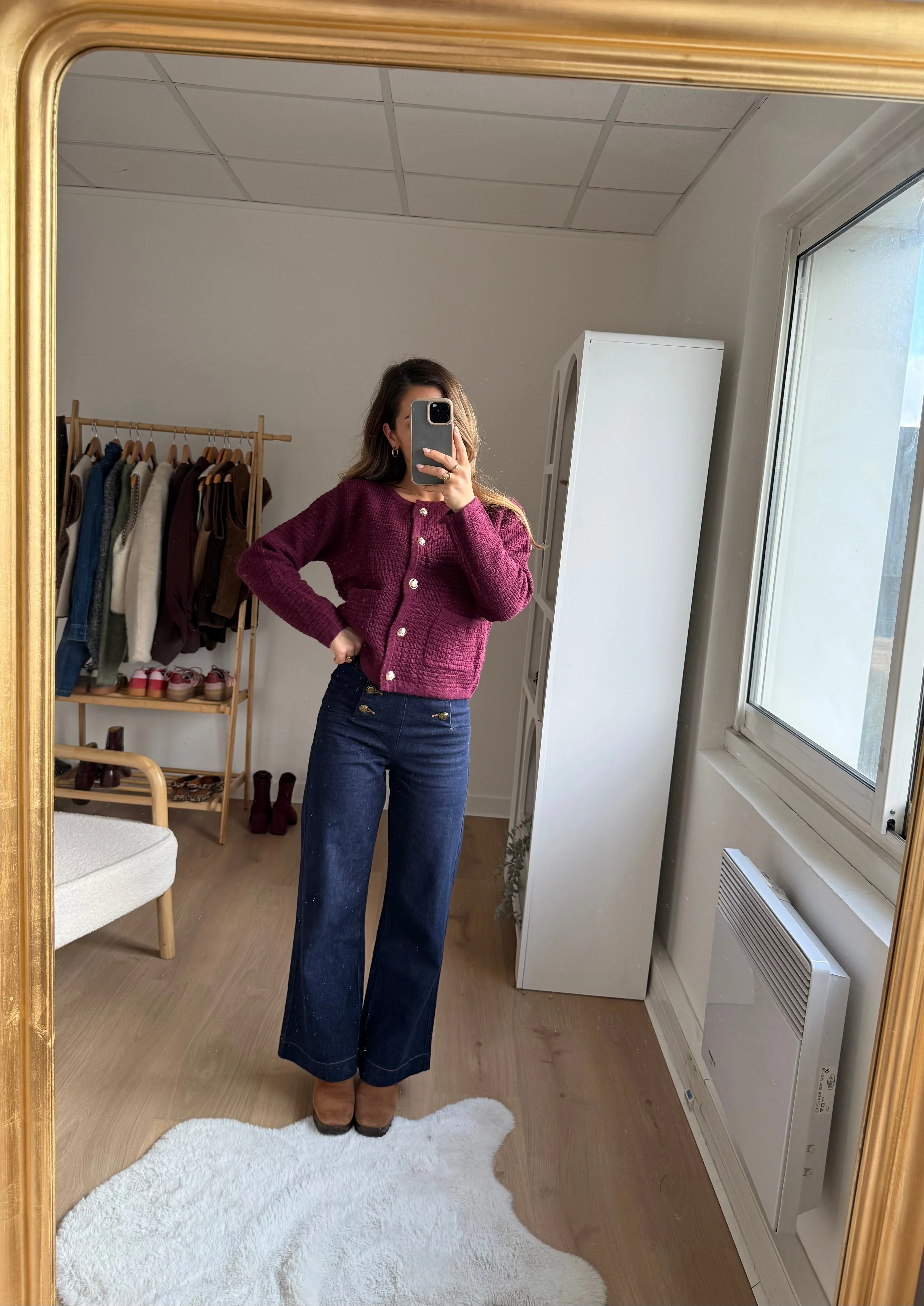 Cardigan À Grosses Mailles Giulia Bordeaux - Image 3