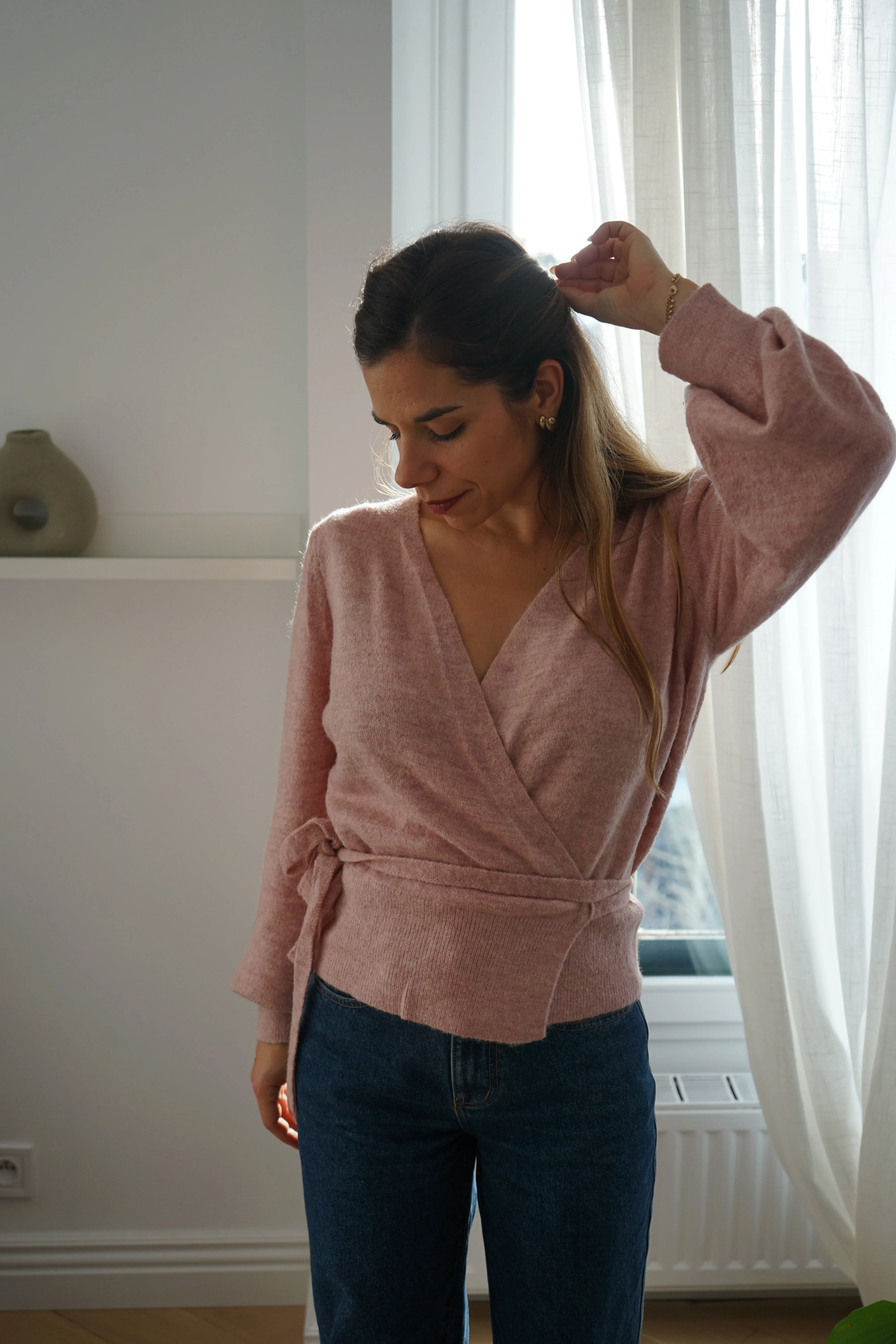 Cardigan À Noeud En Laine Et Mohair Pia Rose - Image 2