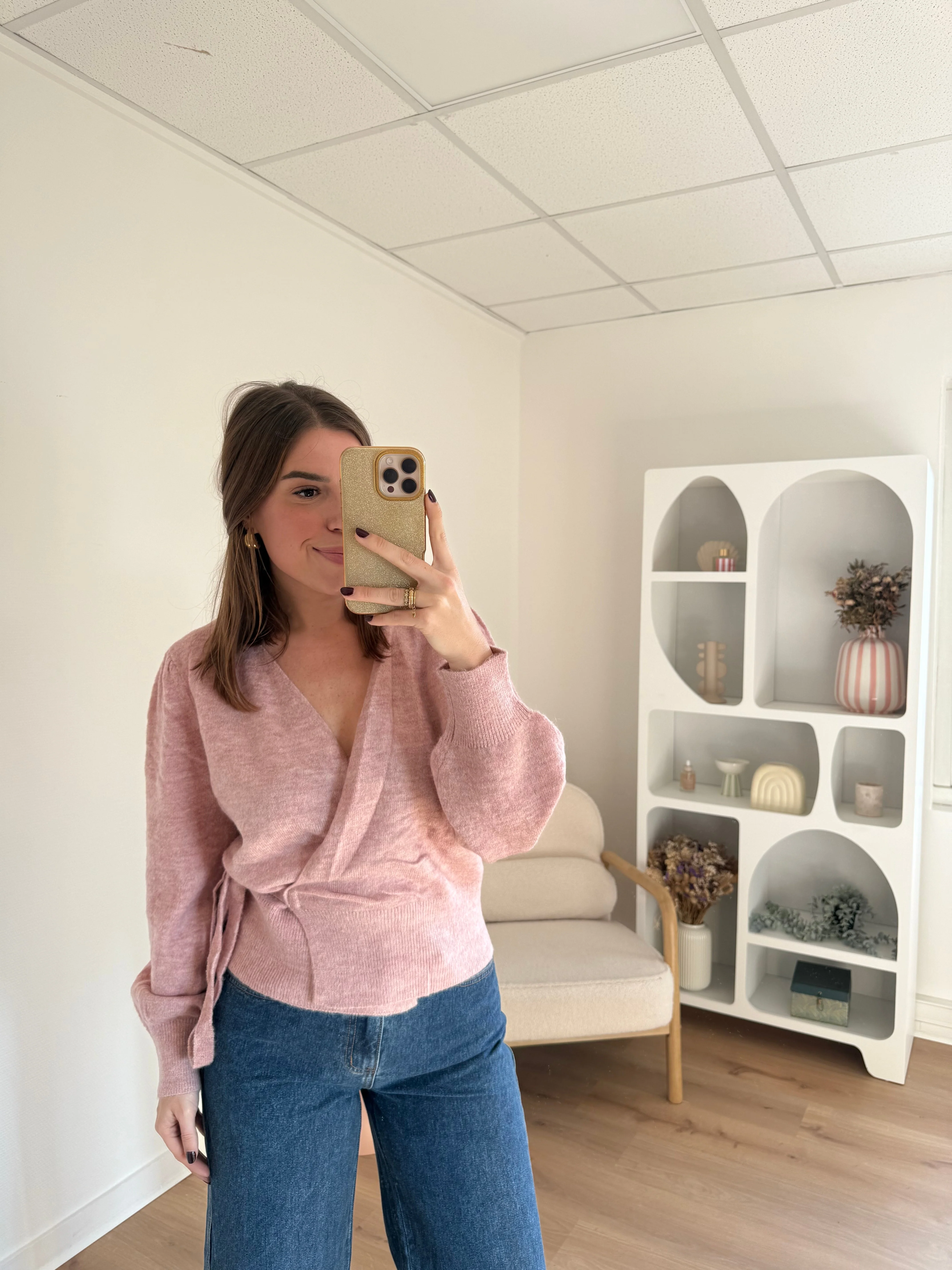 Cardigan À Noeud En Laine Et Mohair Pia Rose - Image 7