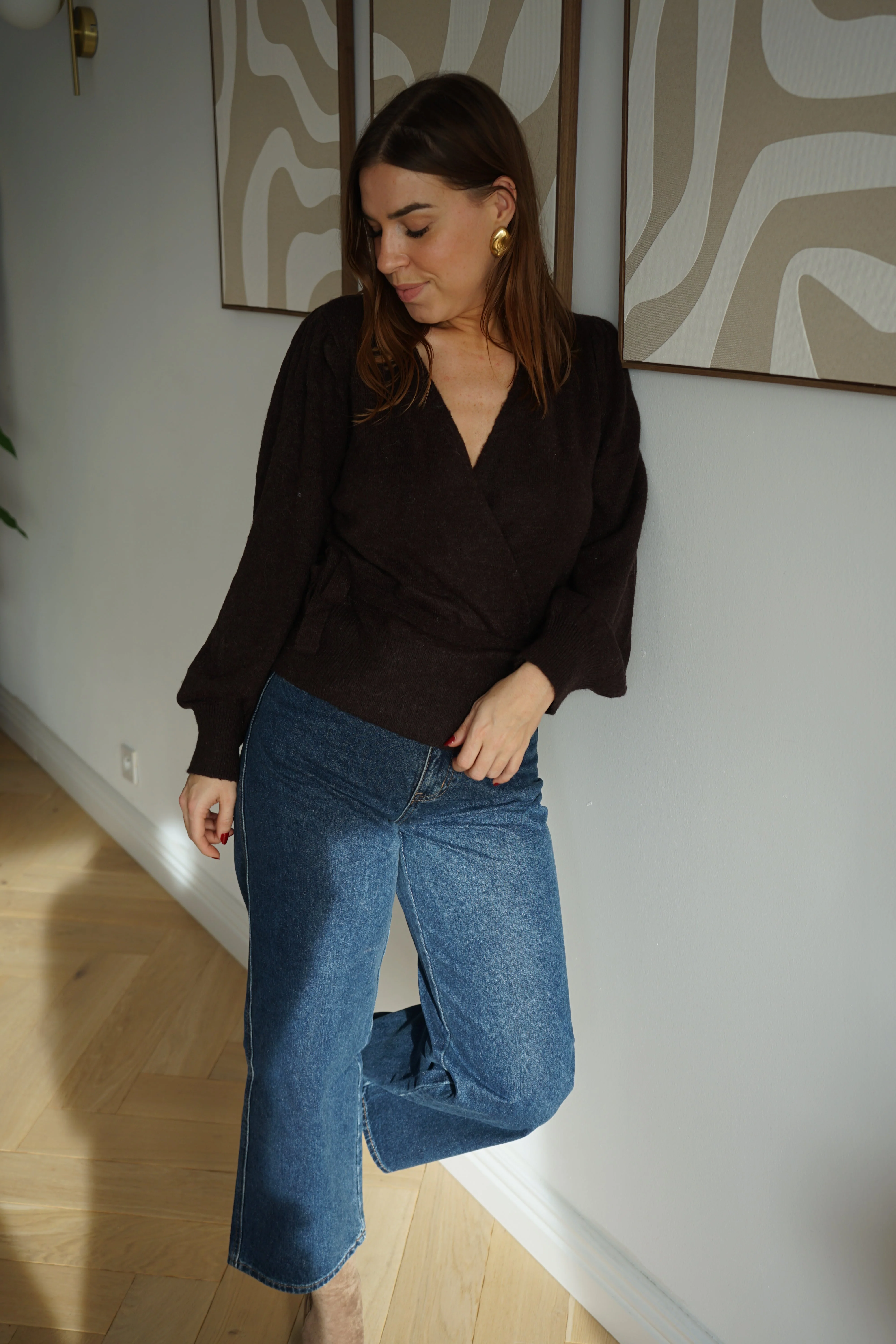 Cardigan À Noeud En Laine Et Mohair Pia Chocolat - Image 3