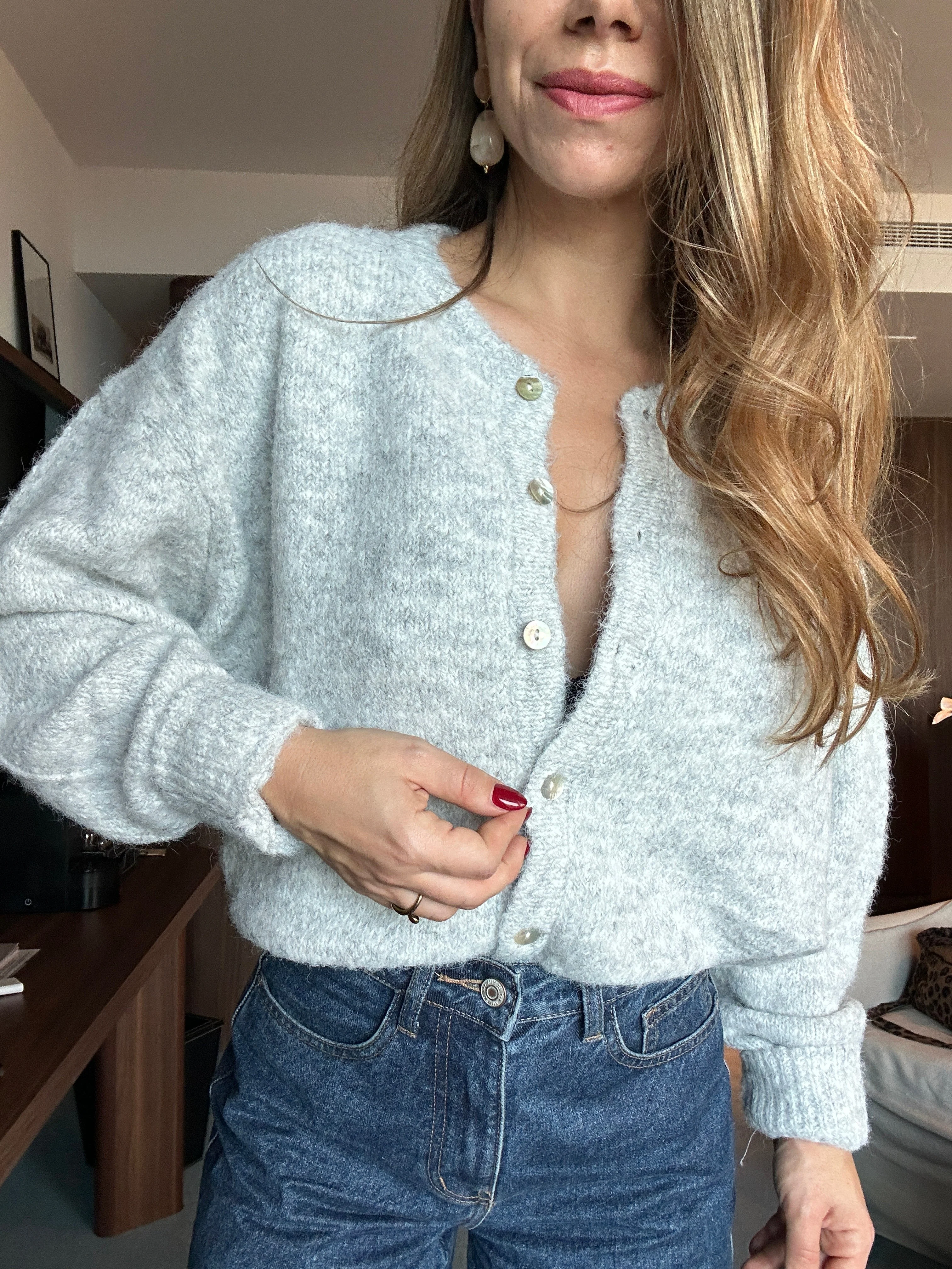 Cardigan Charlie Gris Clair - Image 2