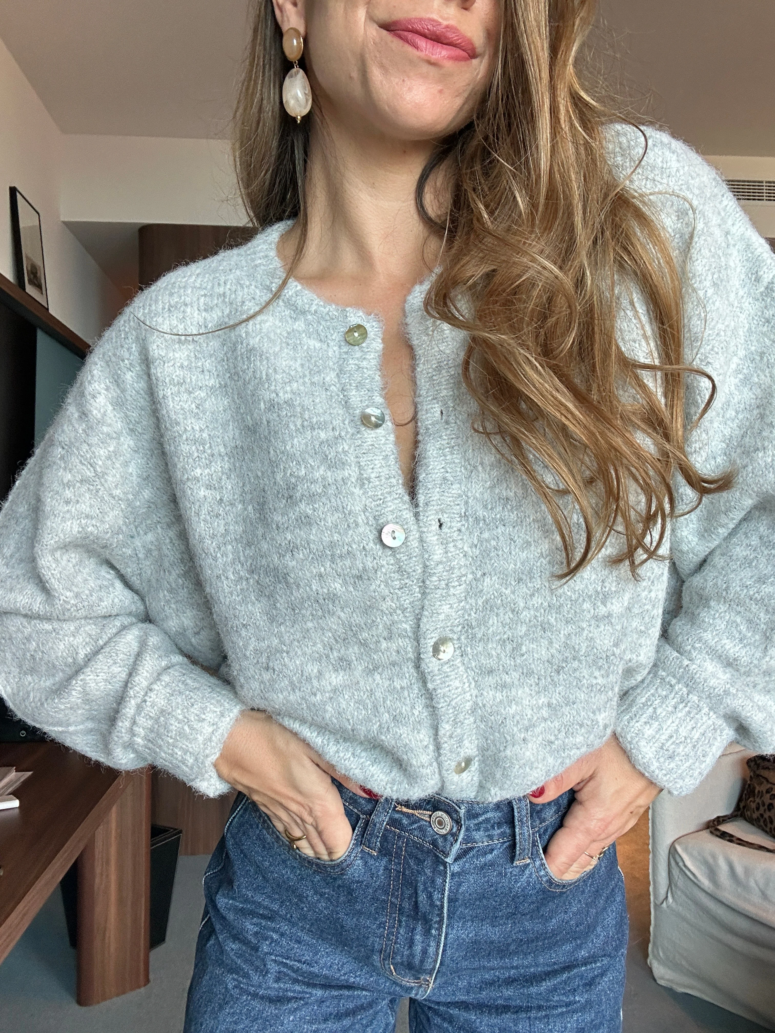Cardigan Charlie Gris Clair - Image 7