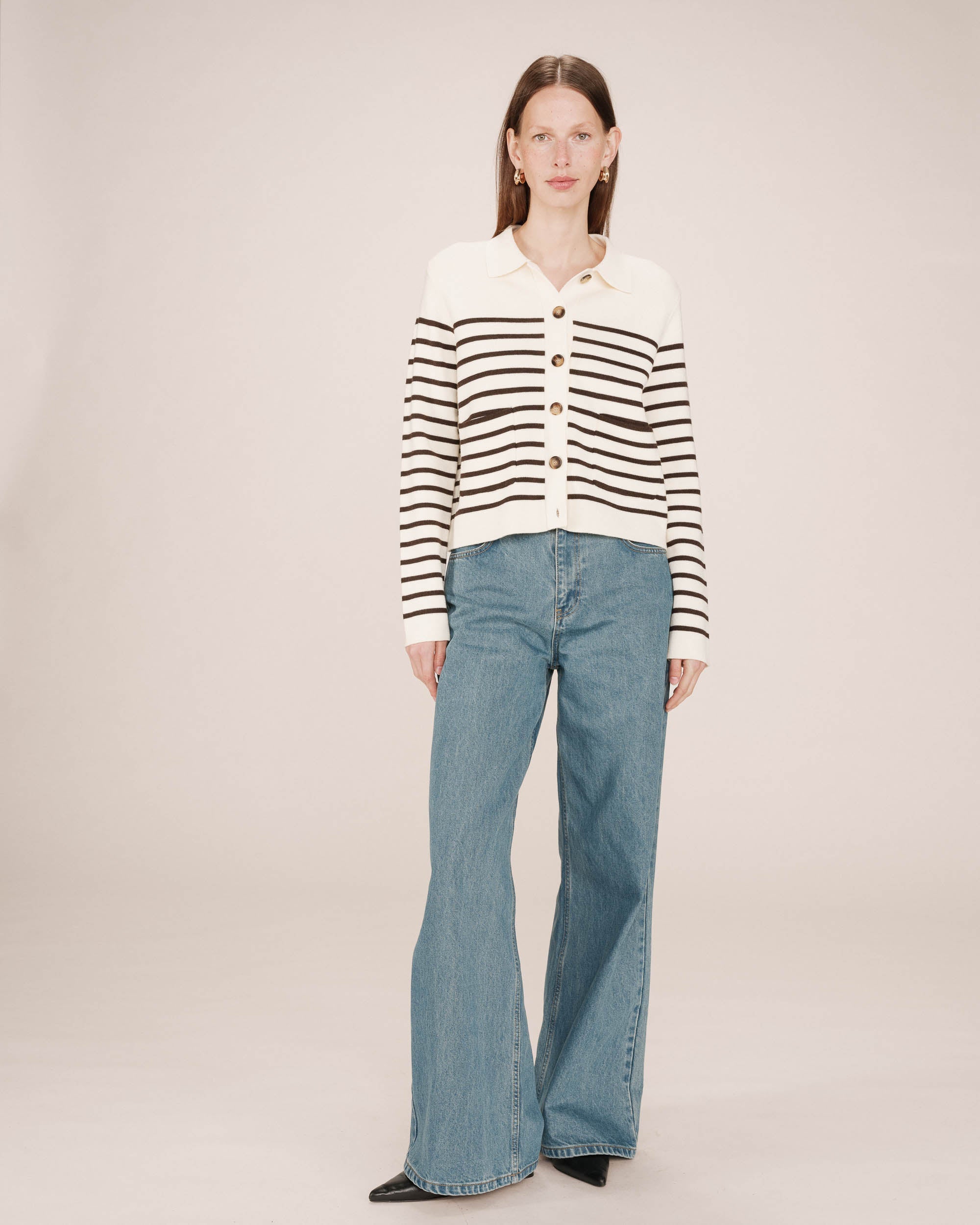 Cardigan Boutonne Ecru Sailor - Image 3