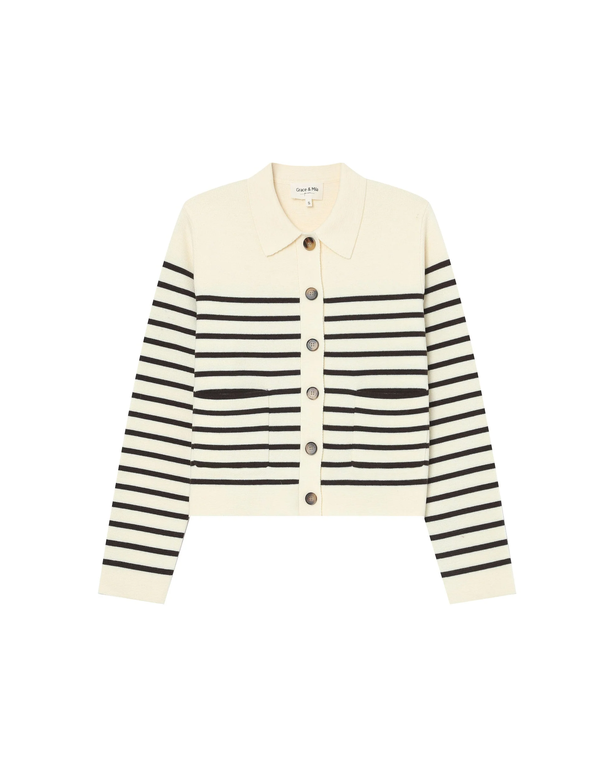 Cardigan Boutonne Ecru Sailor - Image 6