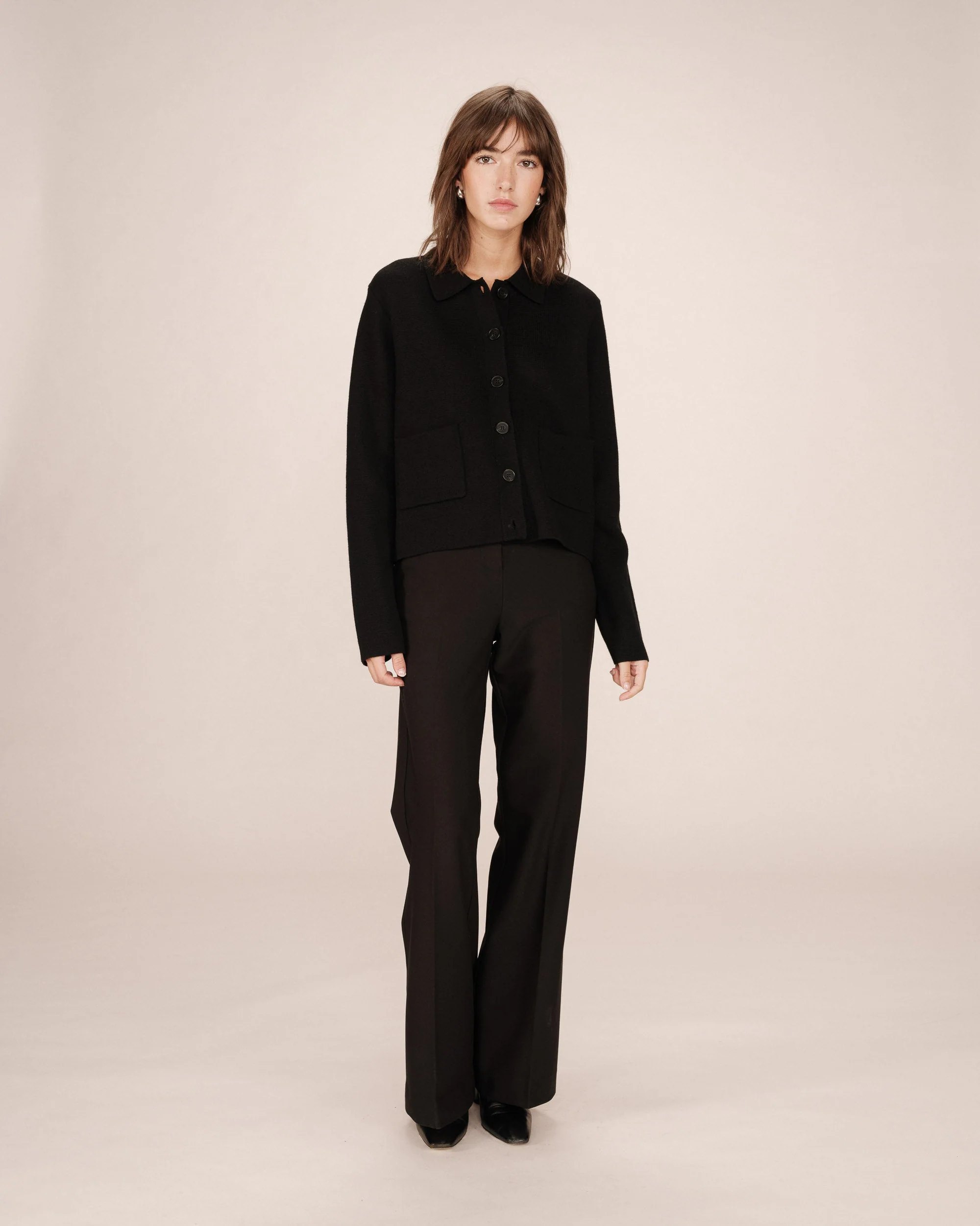 Cardigan Boutonne Noir Sailor - Image 3