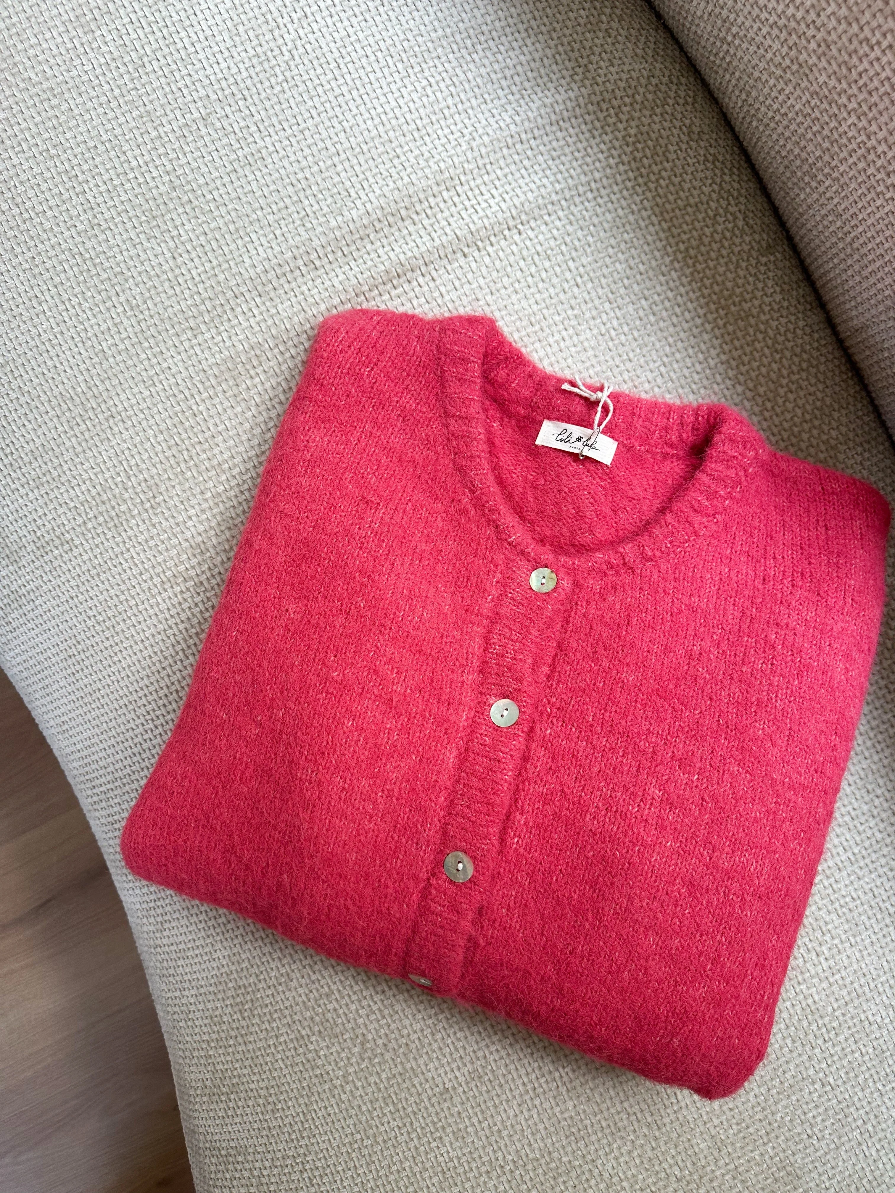 Cardigan Charlie Rose Framboise - Image 5