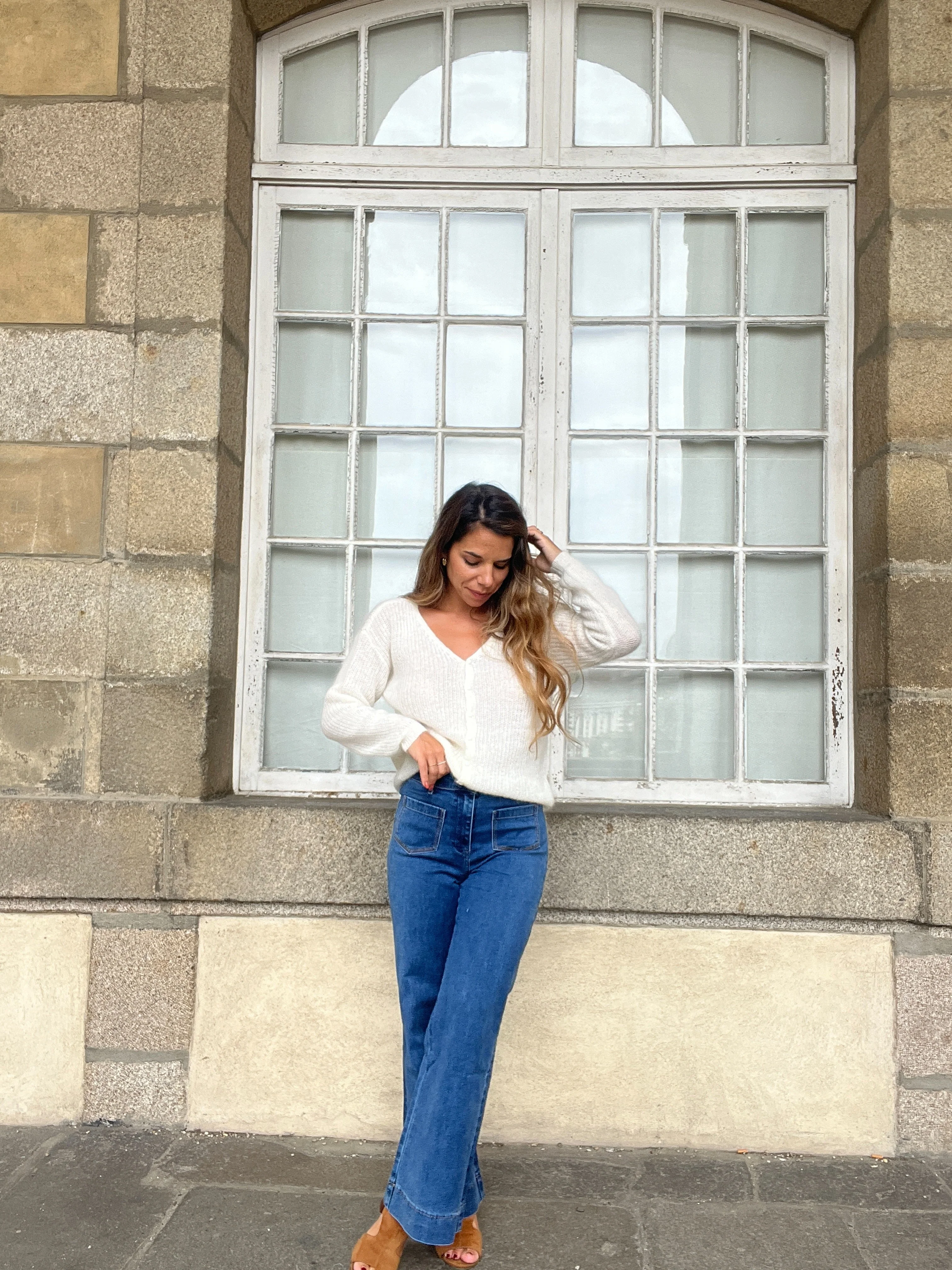 Cardigan En Laine Blanc Alice - Image 3