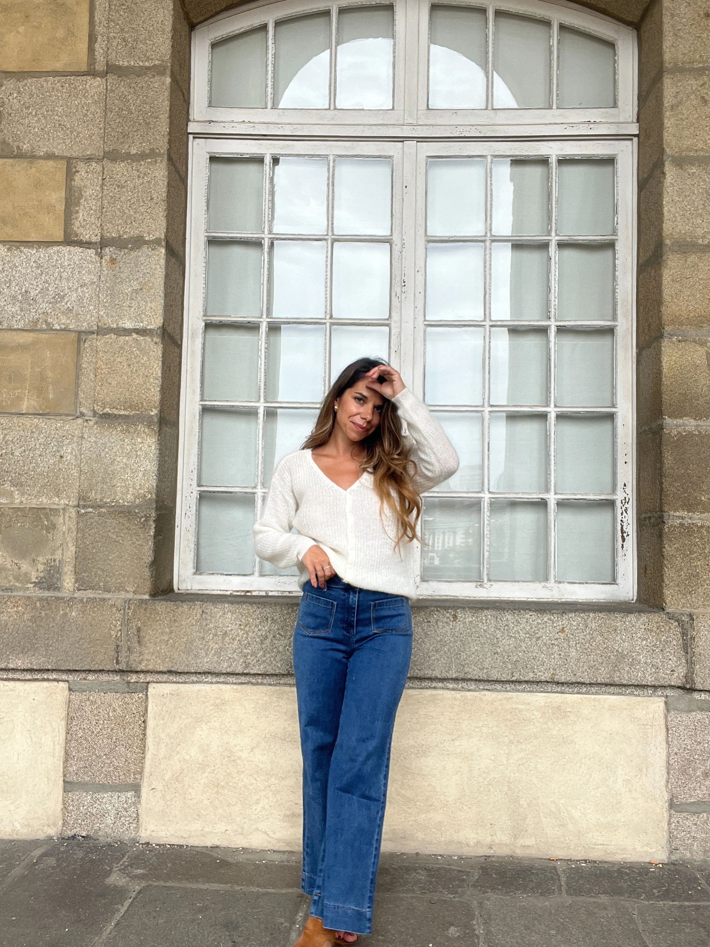 Cardigan En Laine Blanc Alice - Image 5