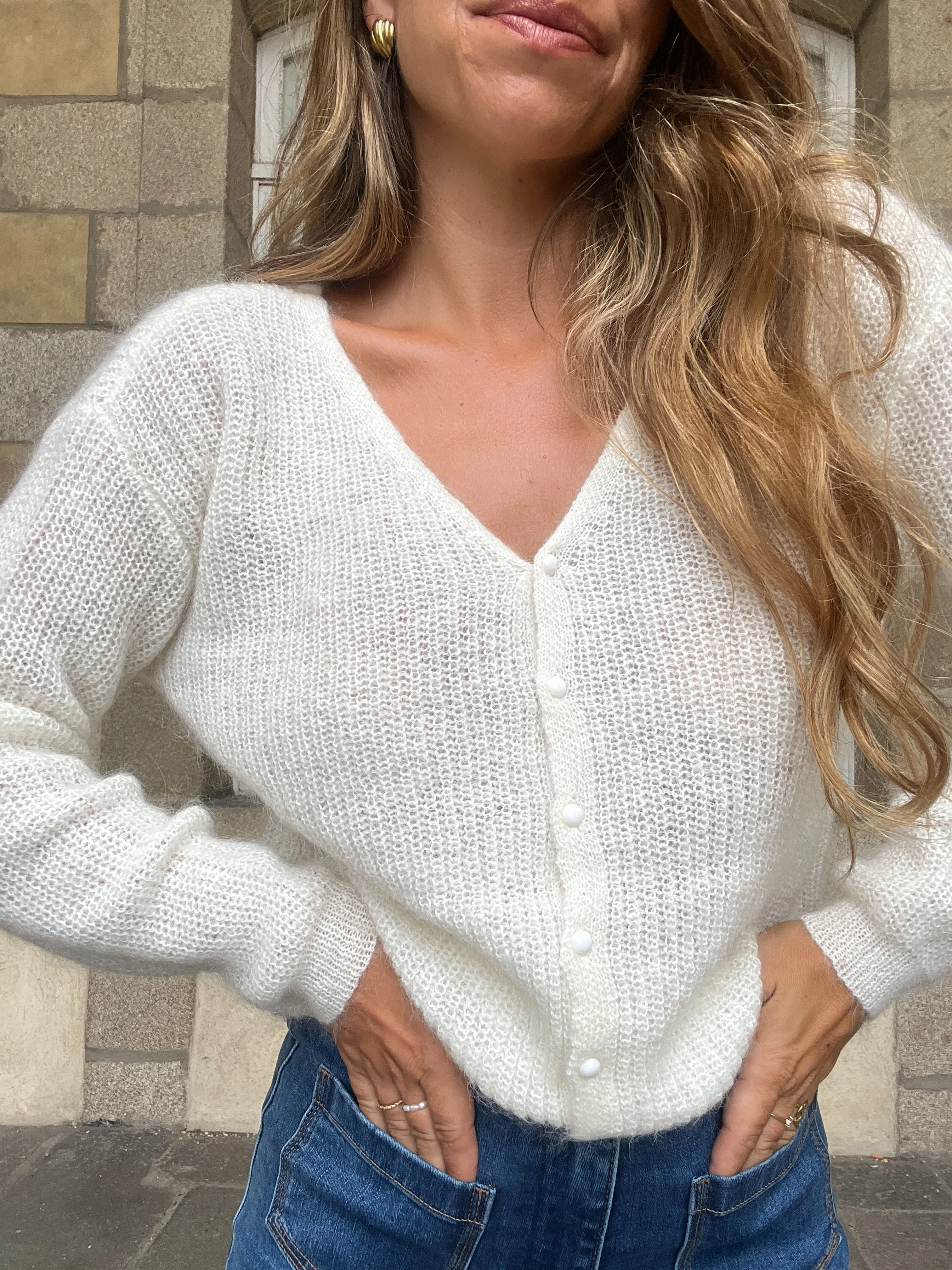 Cardigan En Laine Blanc Alice - Image 8